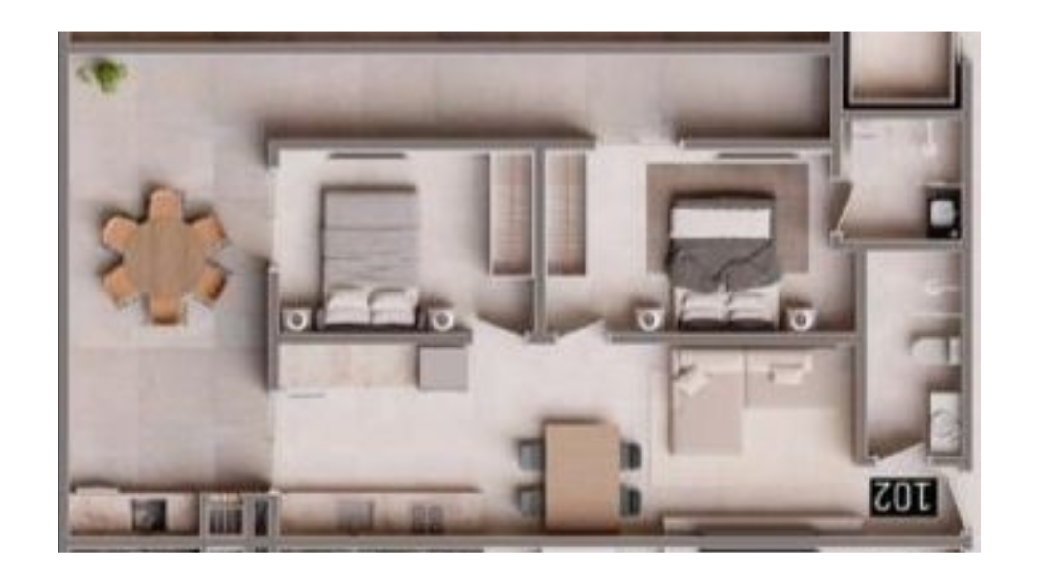 Apartamento Garden com 2 quartos no Edifício Arte Fhobus na Praia dos Amores em Balneário Camboriú - Planta