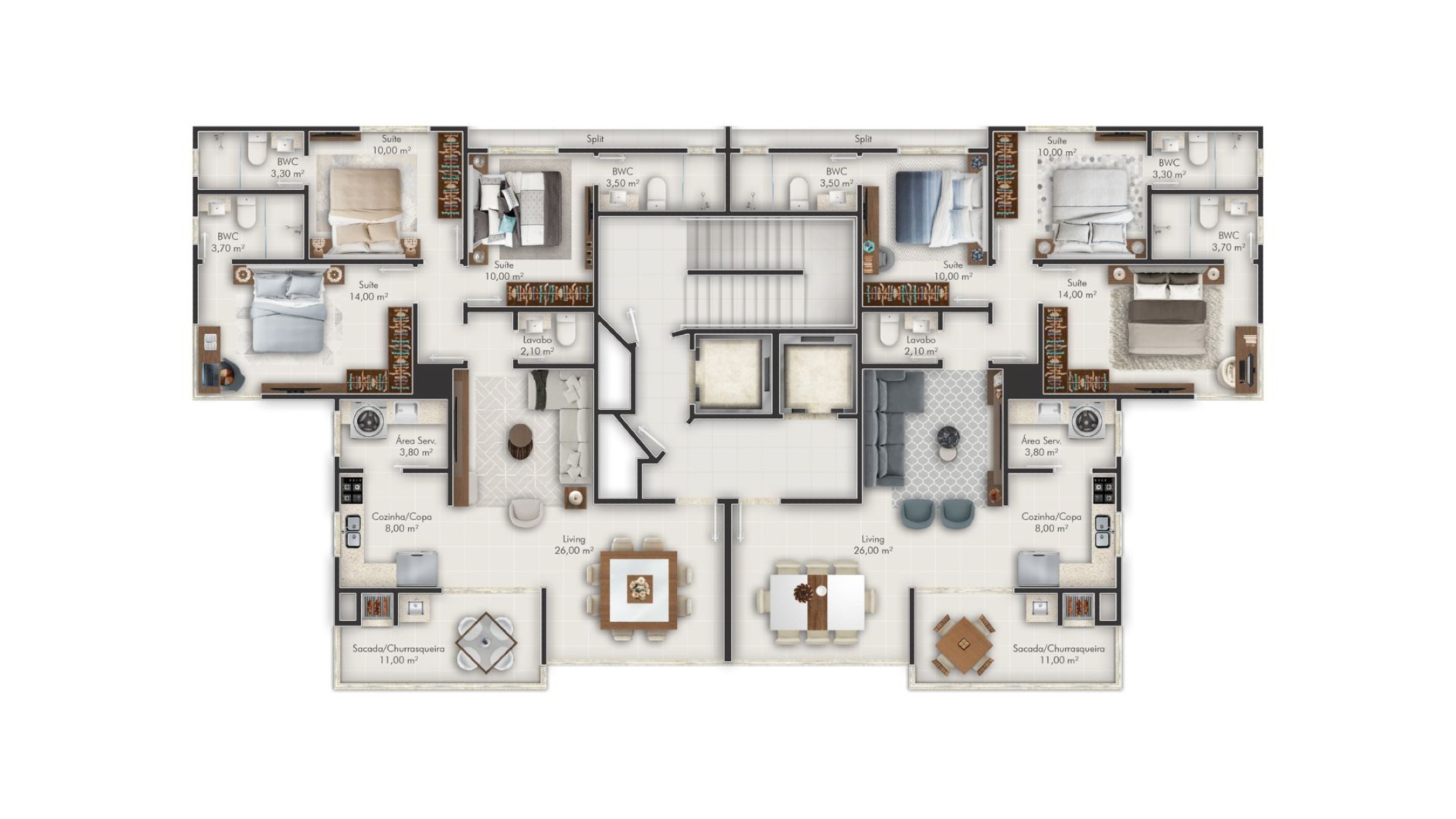 CRI Day: Apartamento com 3 suítes no edifício Riomaggiore na Meia Praia em Itapema - Planta