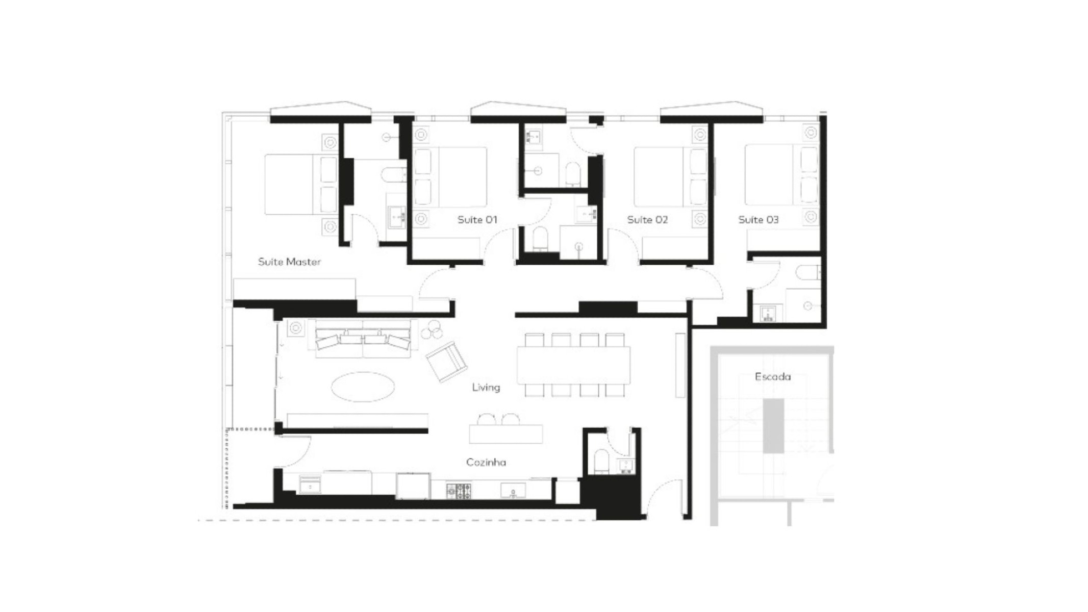 Apartamento com 4 suítes no Green Hills no Ariribá em Balneário Camboriú - Planta