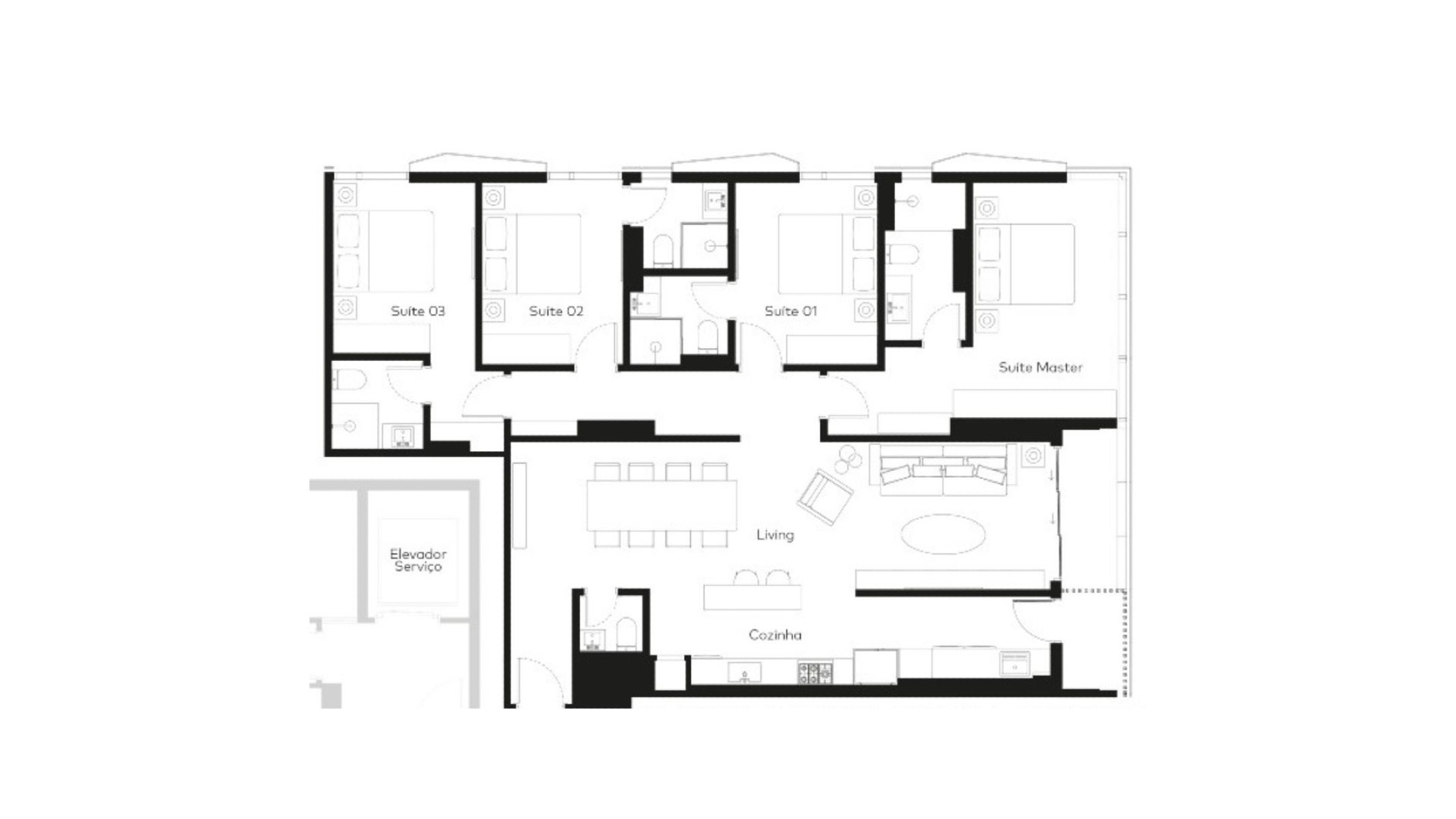Apartamento com 4 suítes no Green Hills no bairro Ariribá em Balneário Camboriú - Planta