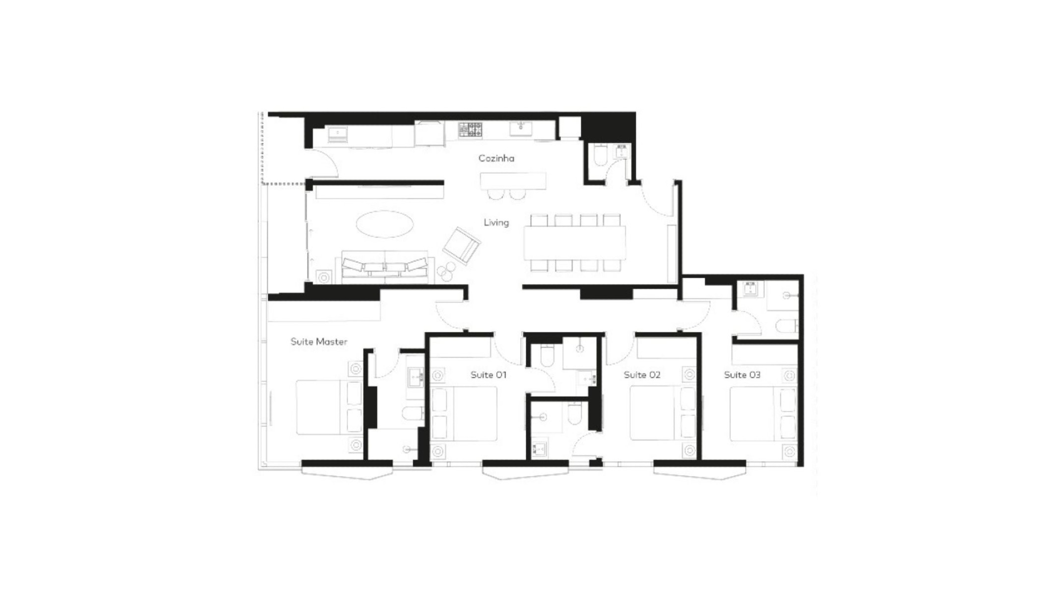 Apartamento com 4 suítes no Green Hills no bairro Ariribá, Balneário Camboriú - Planta