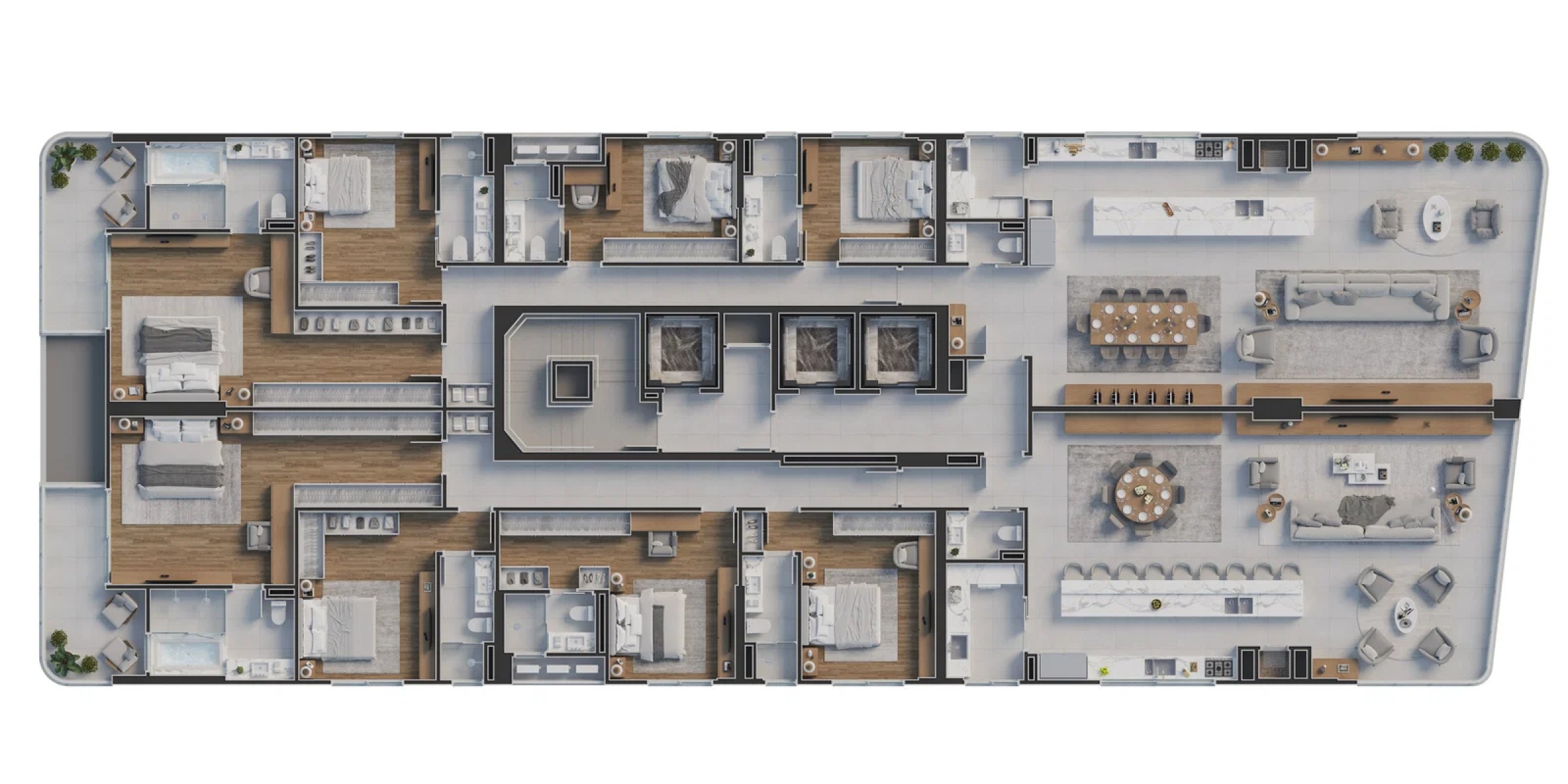 Apartamento com 3 suítes no Edifício Legend Vila Rica na Meia Praia, Itapema - Planta