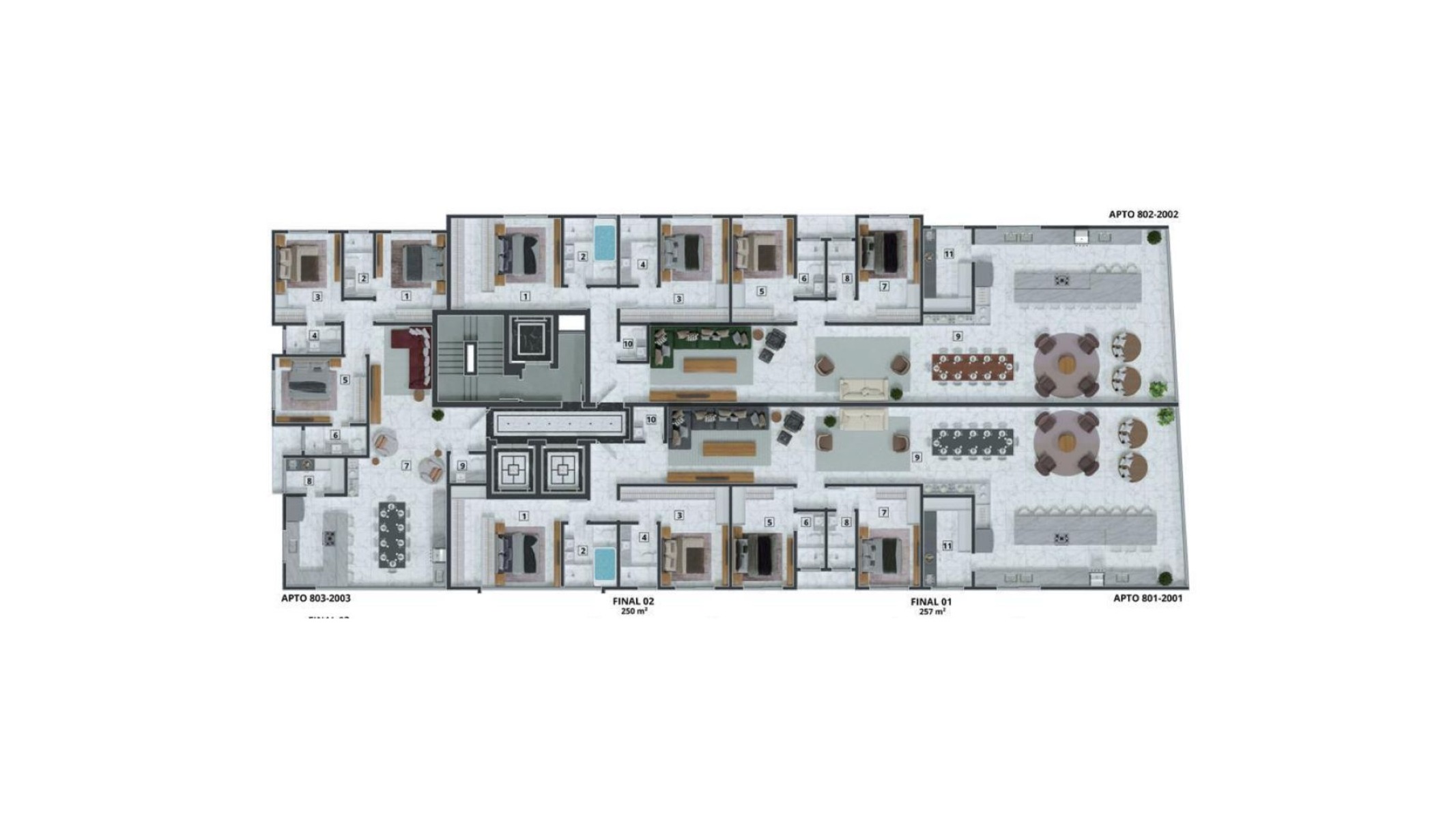 Apartamento com 4 suítes no Residencial Ópera na Meia Praia em Itapema - Planta