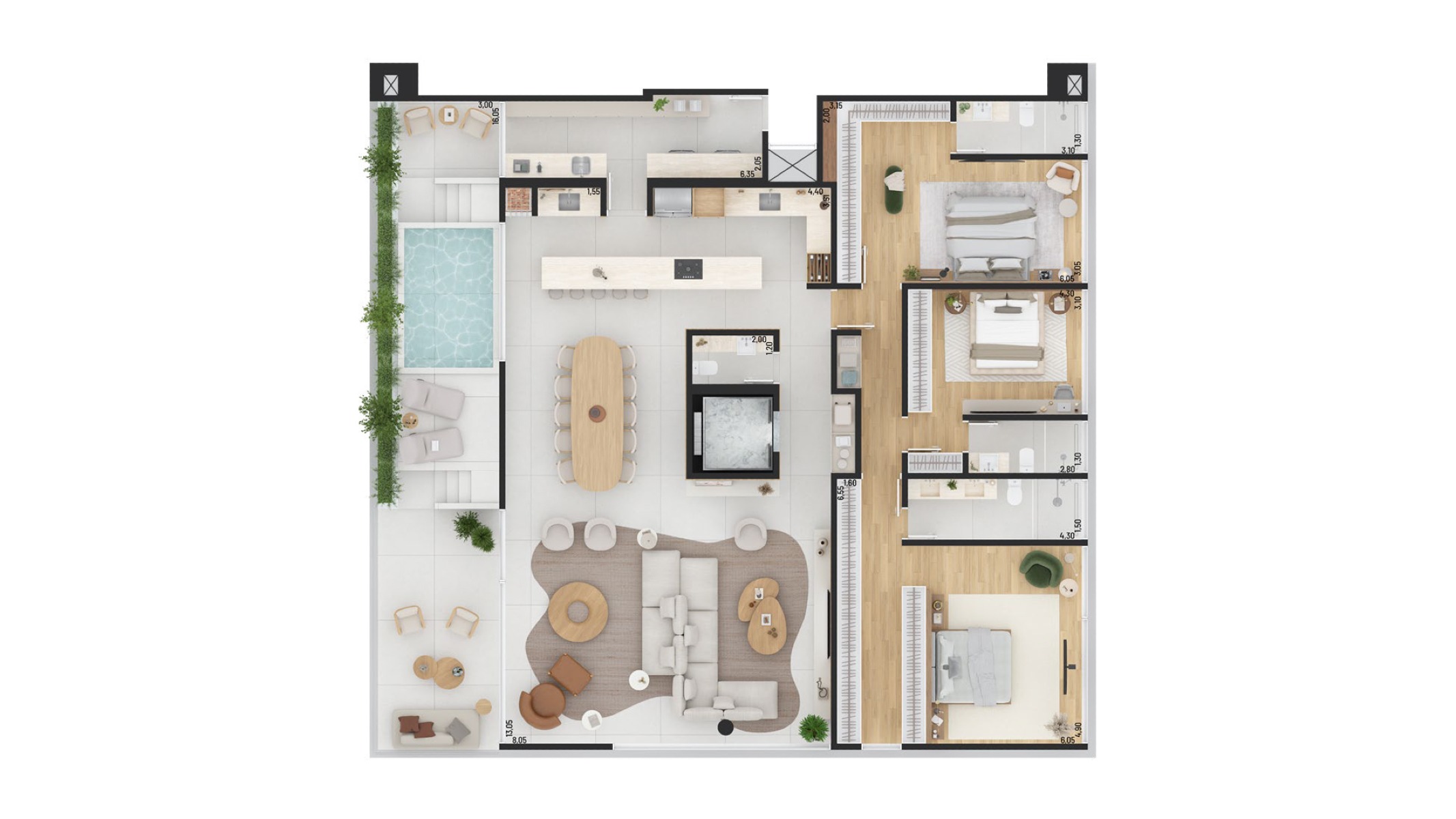 Cobertura com 3 Suítes no Edifício NEOS na Praia Brava em Itajaí - Planta