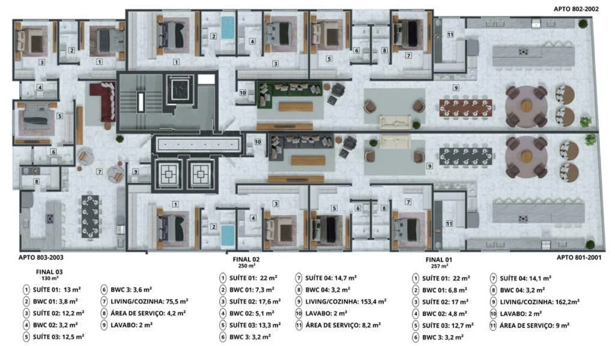 Apartamento com 4 Suítes no Edifício Opera na Meia Praia em Itapema - Planta