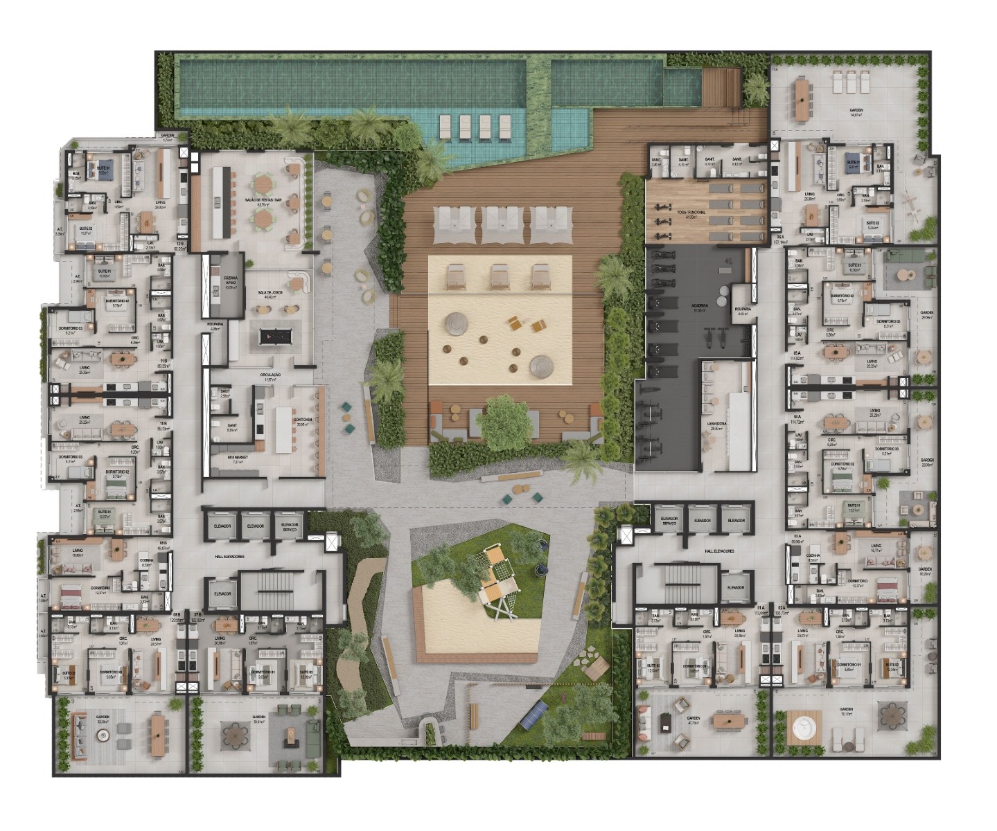 Apartamento Garden com 2 Suítes no edifício It's no bairro Casa Branca em Itapema - Planta