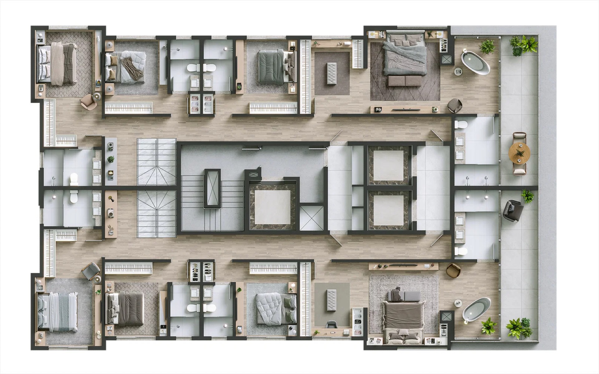 Apartamento com 4 Suítes no Edifício Sunny Coast no Centro em Itapema - Planta