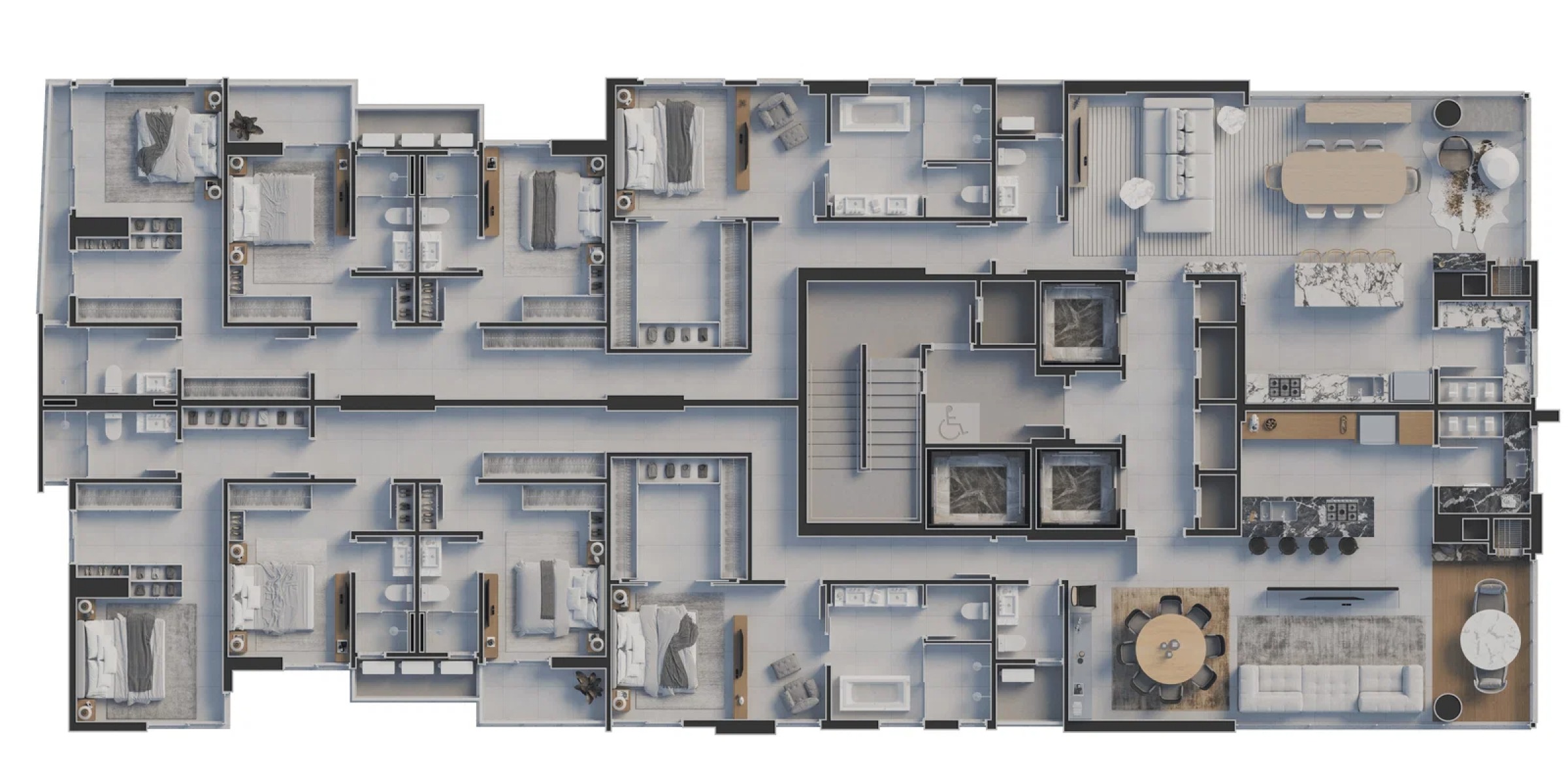 Apartamento com 4 Suítes no Edifício Du-Art Tower na Meia Praia em Itapema - Planta