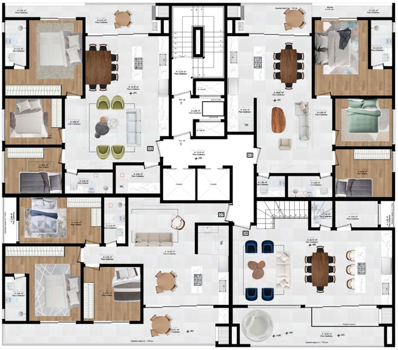 Apartamento 3 Dormitórios no Brava Select na Praia Brava em Itajaí - Planta