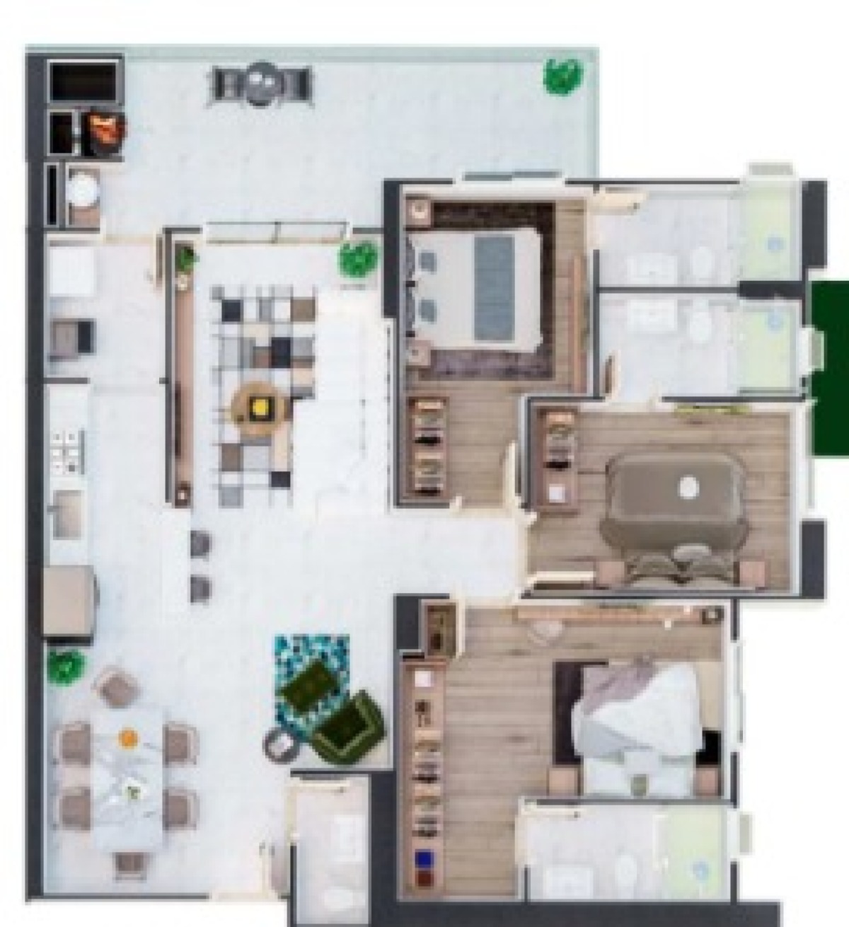 Apartamento com 3 Suítes no Edifício Reserva do Arvoredo no Jardim Dourado em Porto Belo - Planta