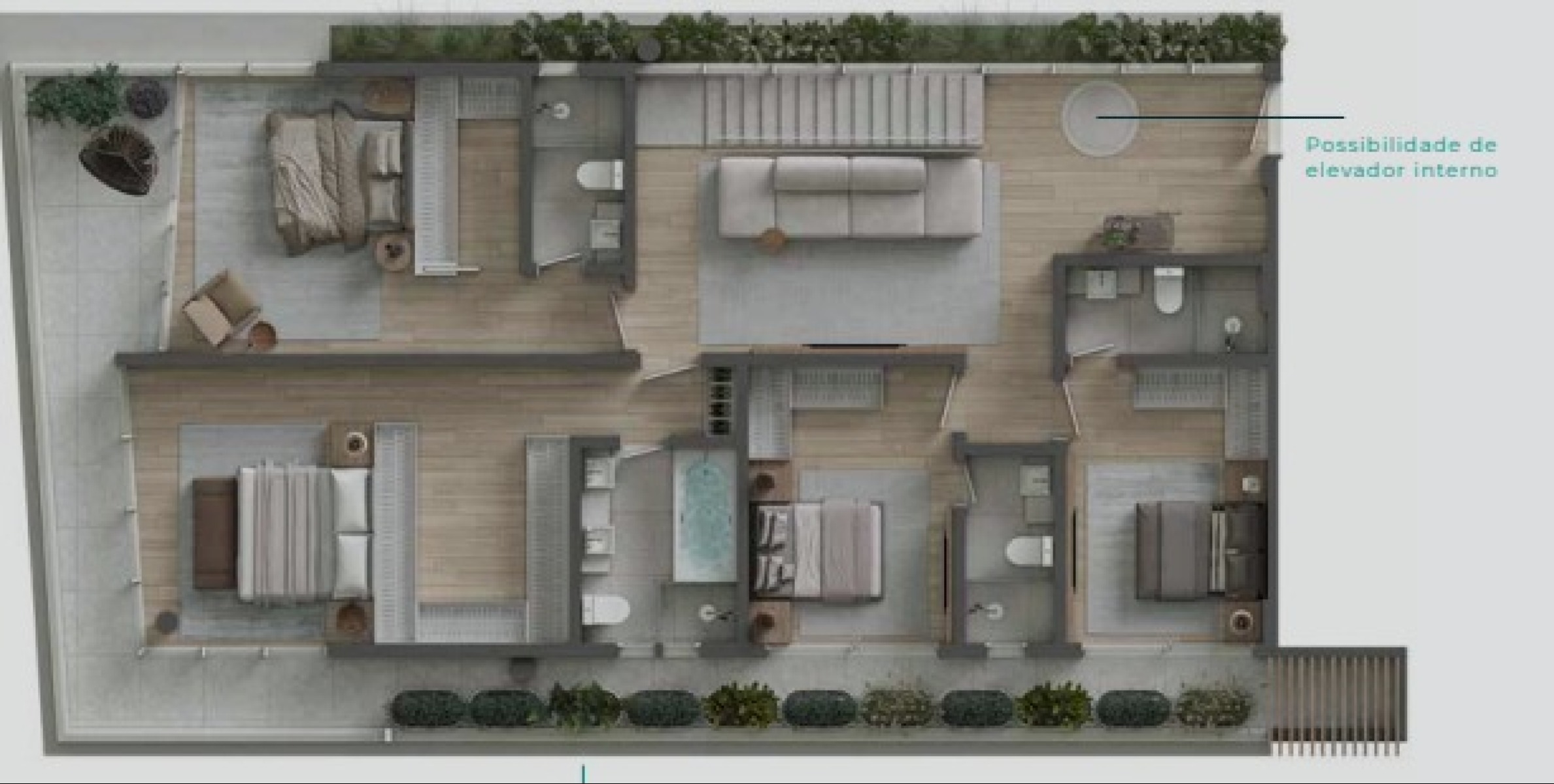 Cobertura Triplex com 04 suítes no Sense na Praia Brava, Itajaí - Planta