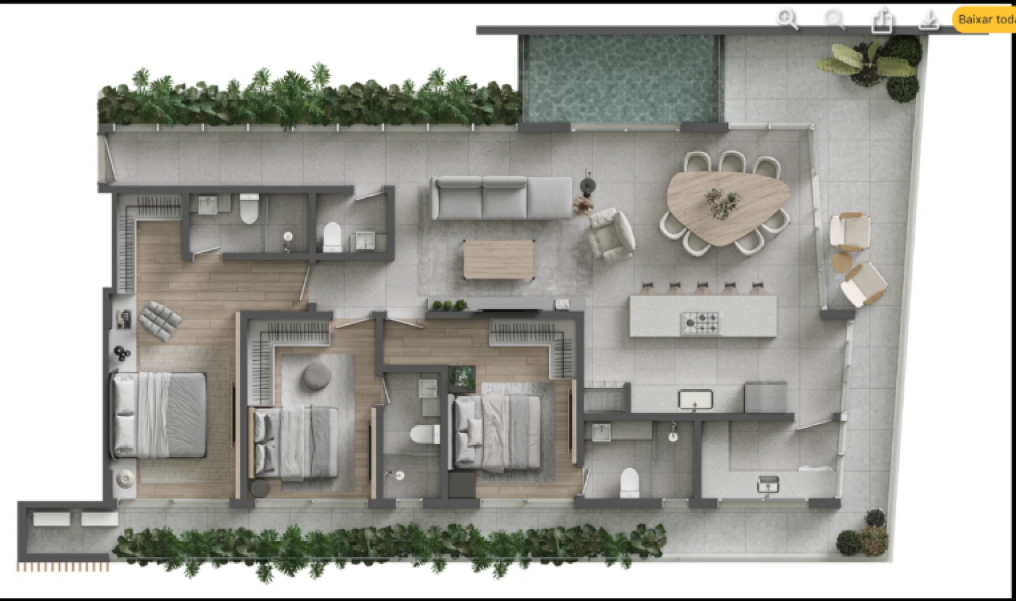 Apartamento à venda com 03 suítes no Edifício Sense na Praia Brava em Itajaí - Planta