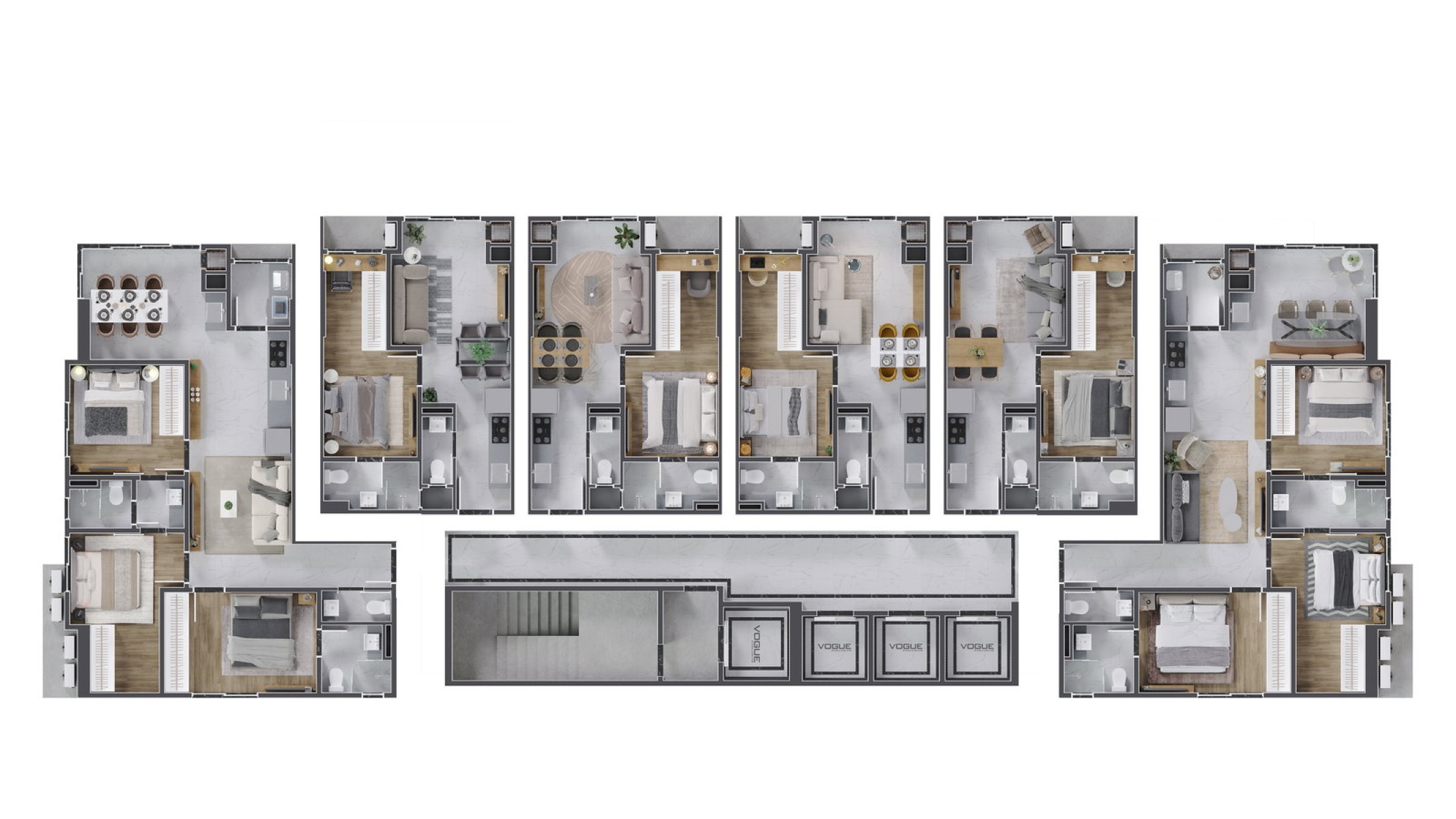 Apartamento com 2 Quartos no Vogue Exclusive em Balneário Perequê Porto Belo - Planta