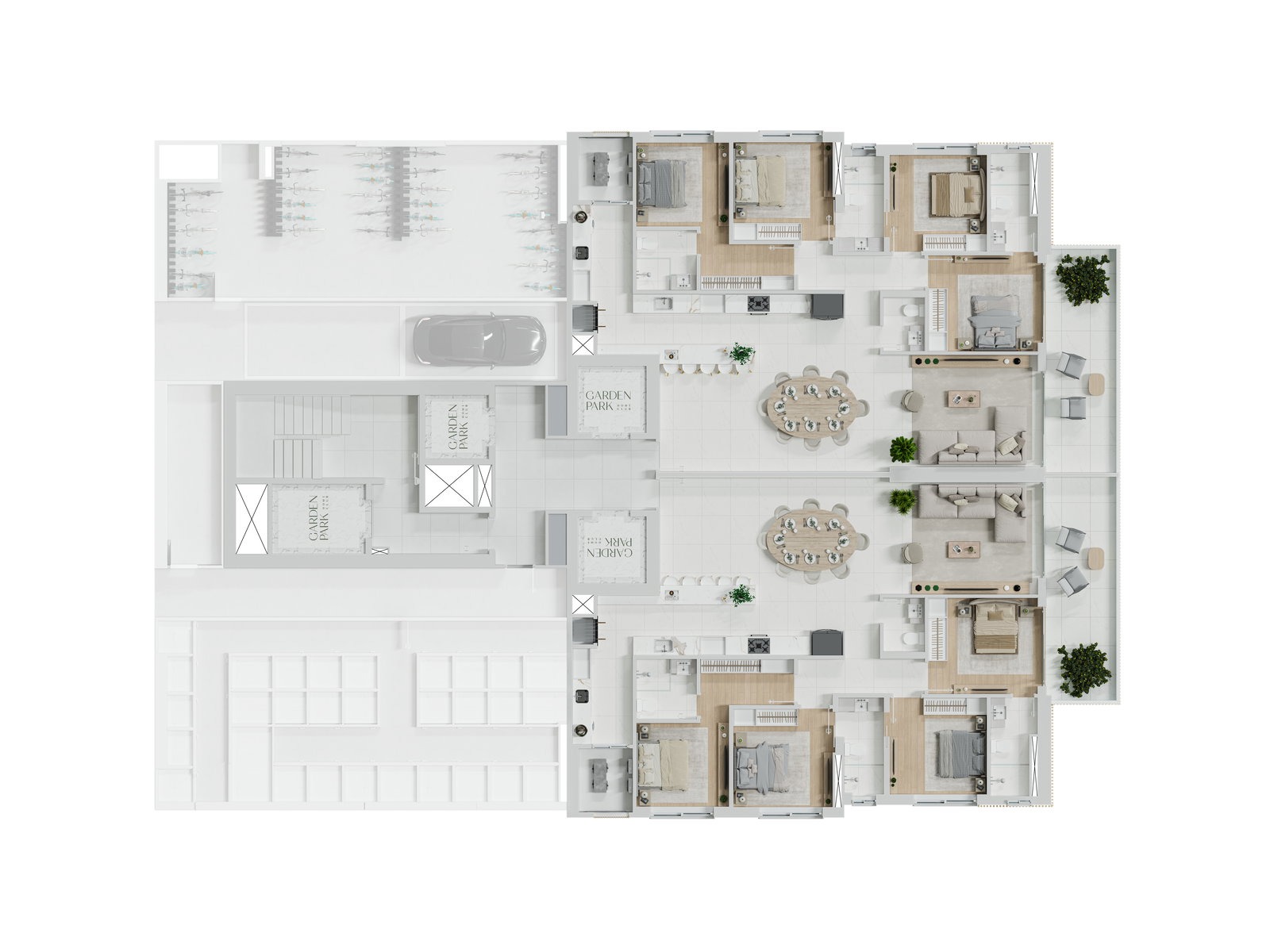 Apartamento com 3 Dormitórios no Edifício Garden Park no Pioneiros em Balneário Camboriú - Planta