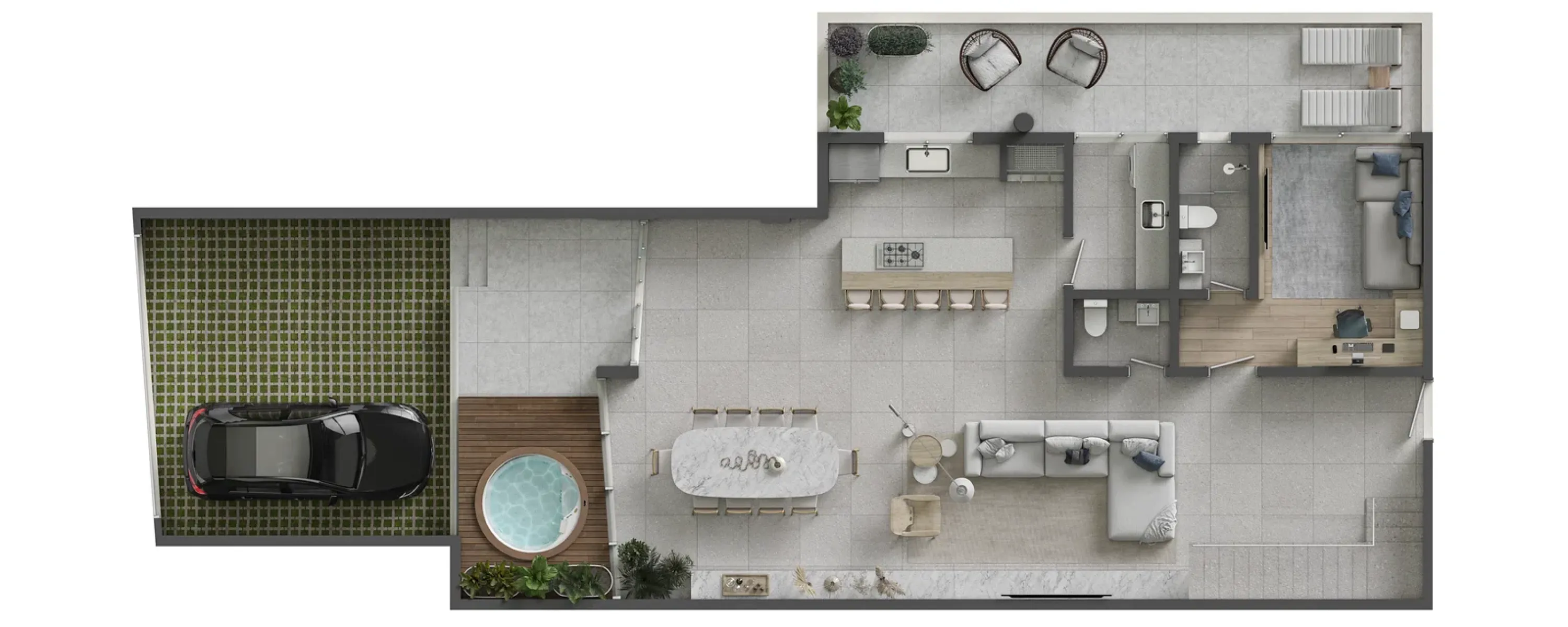 Apartamento garden duplex com 4 suítes no Edifício Sense na Praia Brava em Itajaí - Planta