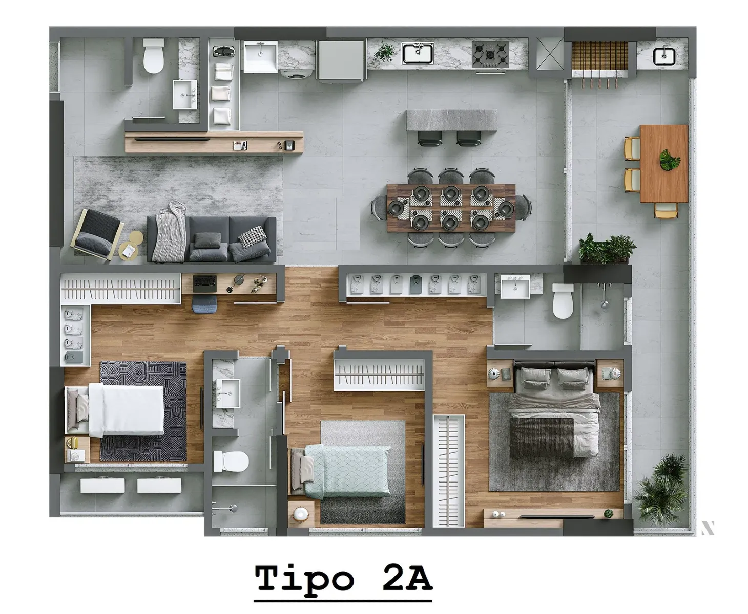 Torre Sirena – Apartamento na Planta no Torres da Brava em Praia Brava, Itajaí - Planta