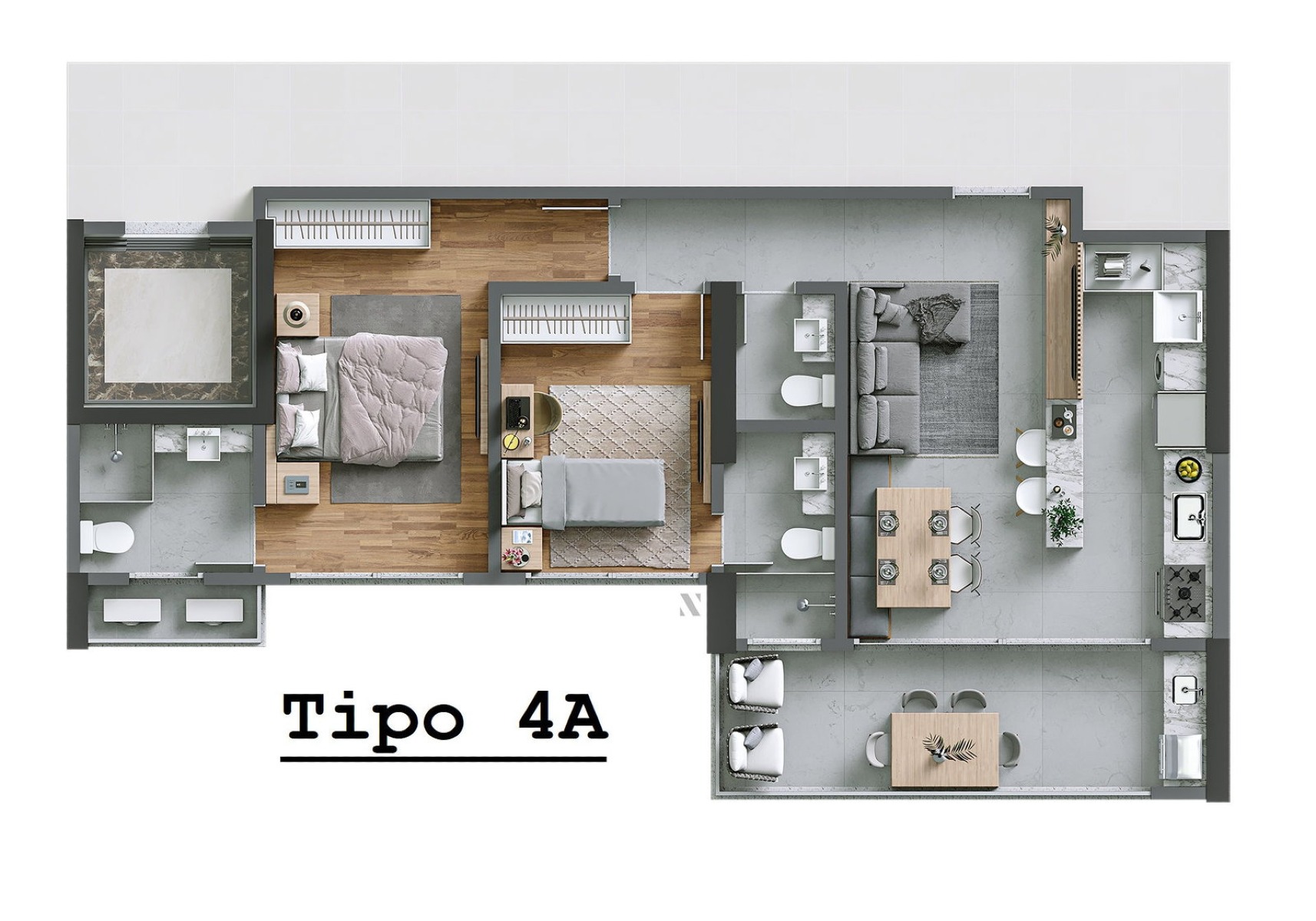 Apartamento 83m² com 2 Suítes no Edifício Torres da Brava na Praia Brava em Itajaí - Planta
