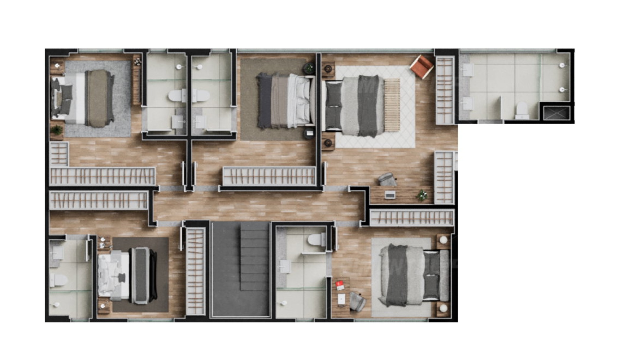 Apartamento Duplex na Planta com 5 Suítes no Edifício Simphony no Centro de Balneário Camboriú - Planta