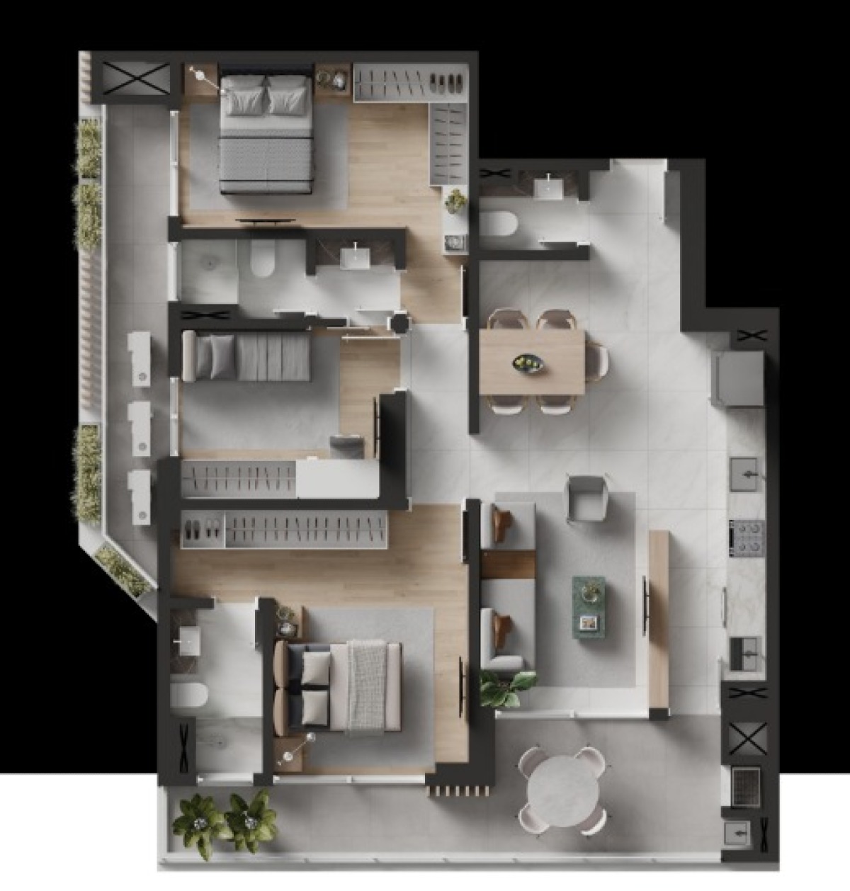 Apartamento 3 dormitórios no Artefacto Towers by CK na Praia Brava em Itajaí - Planta