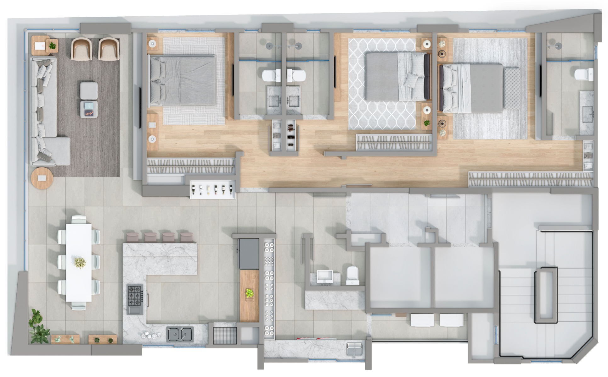 Apartamento com 3 suítes no Edifício DOM no Centro em Balneário Camboriú - Planta