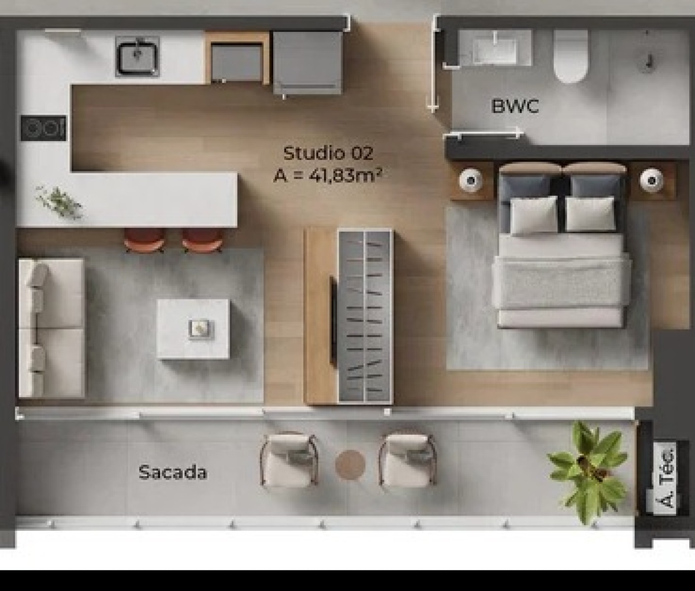 Apartamento com 1 Dormitório no Edifício NF Pulse Smart Living no Centro, Itajaí - Planta