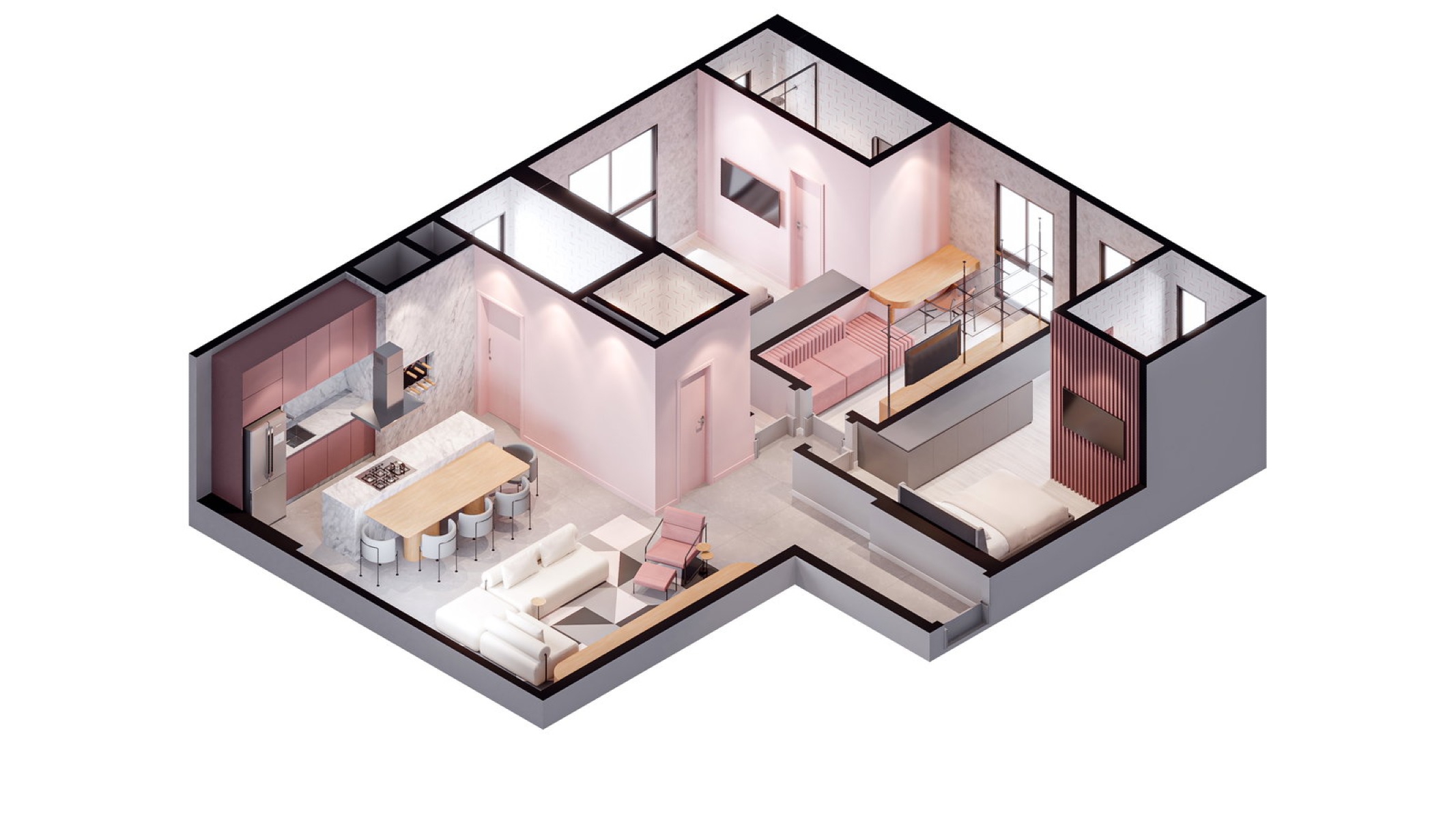 Apartamento 100m² com 3 Suítes no Edifício Plural em Balneário Perequê, Porto Belo - Planta