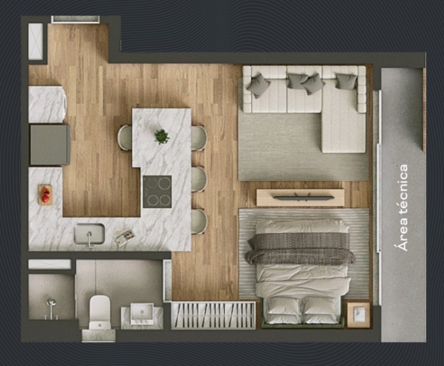 Studio no Edifício Voz no Vivapark em Porto Belo - Planta