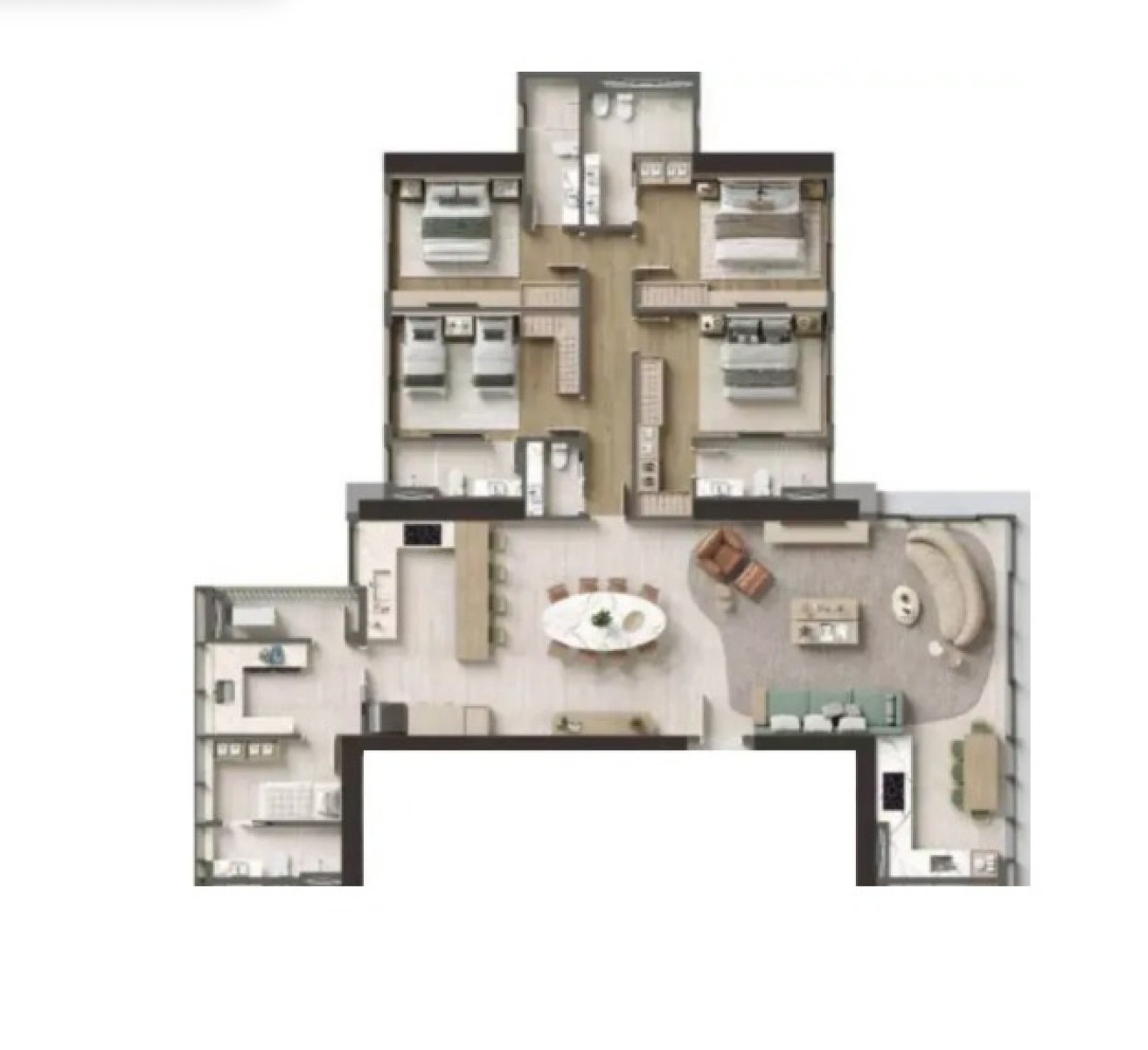 Apartamento Diferenciado 355m² com 4 Suítes no Edifício Viva 360 na Barra Sul em Balneário Camboriú - Planta