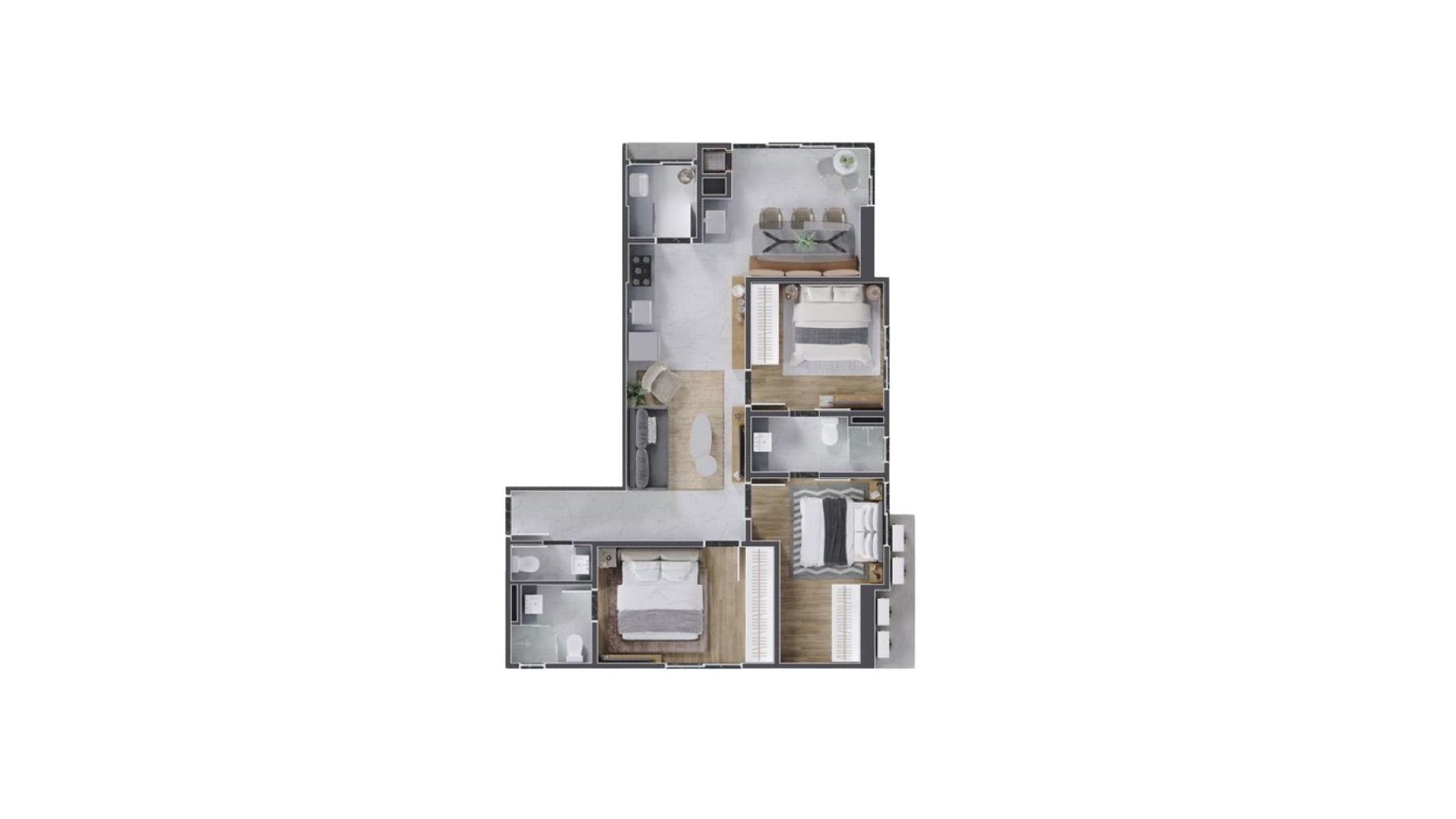 Apartamento com 2 Dormitórios no Edifício Vogue Exclusive em Balneário Perequê, Porto Belo - Planta