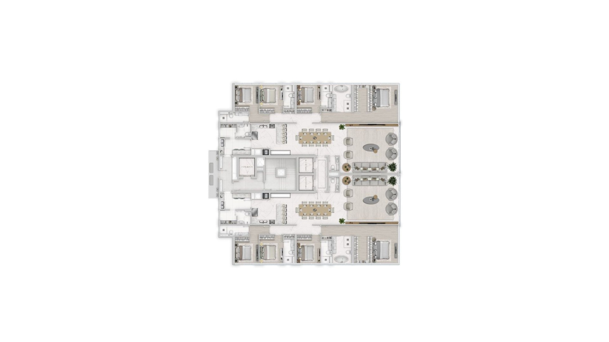 Apartamento com 4 suítes no Edifício Imperium Tower no Centro de Balneário Camboriú - Planta