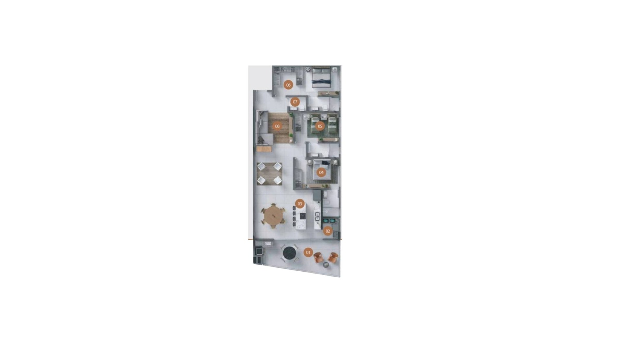 Apartamento com 3 suítes no Home Club em Balneário Perequê, Porto Belo - Planta