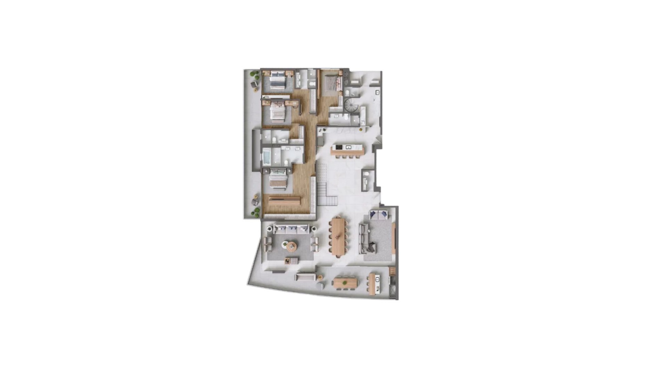 Cobertura duplex com 4 suítes no Edifício Reserva Recife Brava Beach Internacional na Praia Brava em Itajaí - Planta
