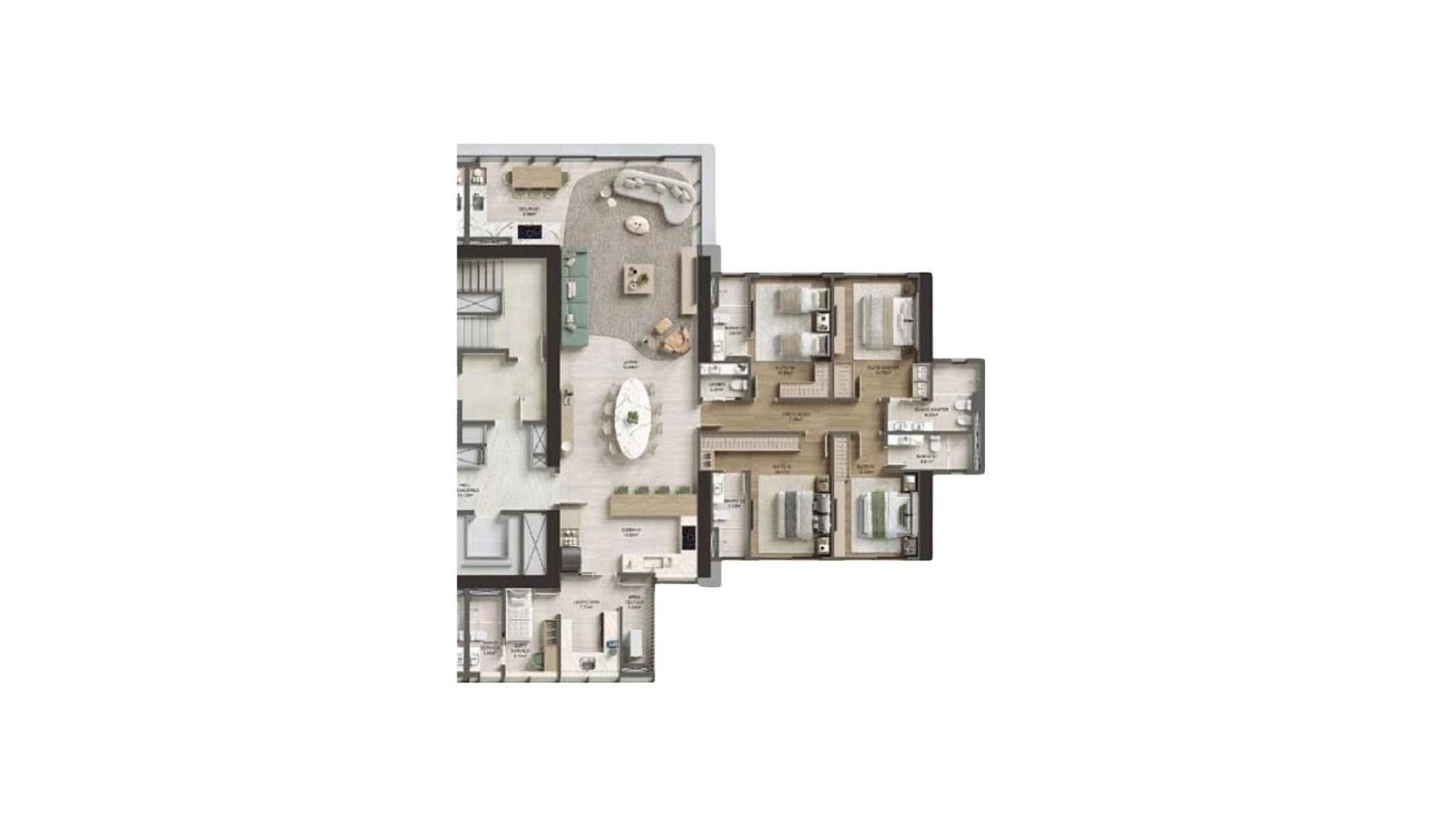 Apartamento na Planta com 4 Suítes no Edifício Viva 360 na Barra Sul de Balneário Camboriú - Planta