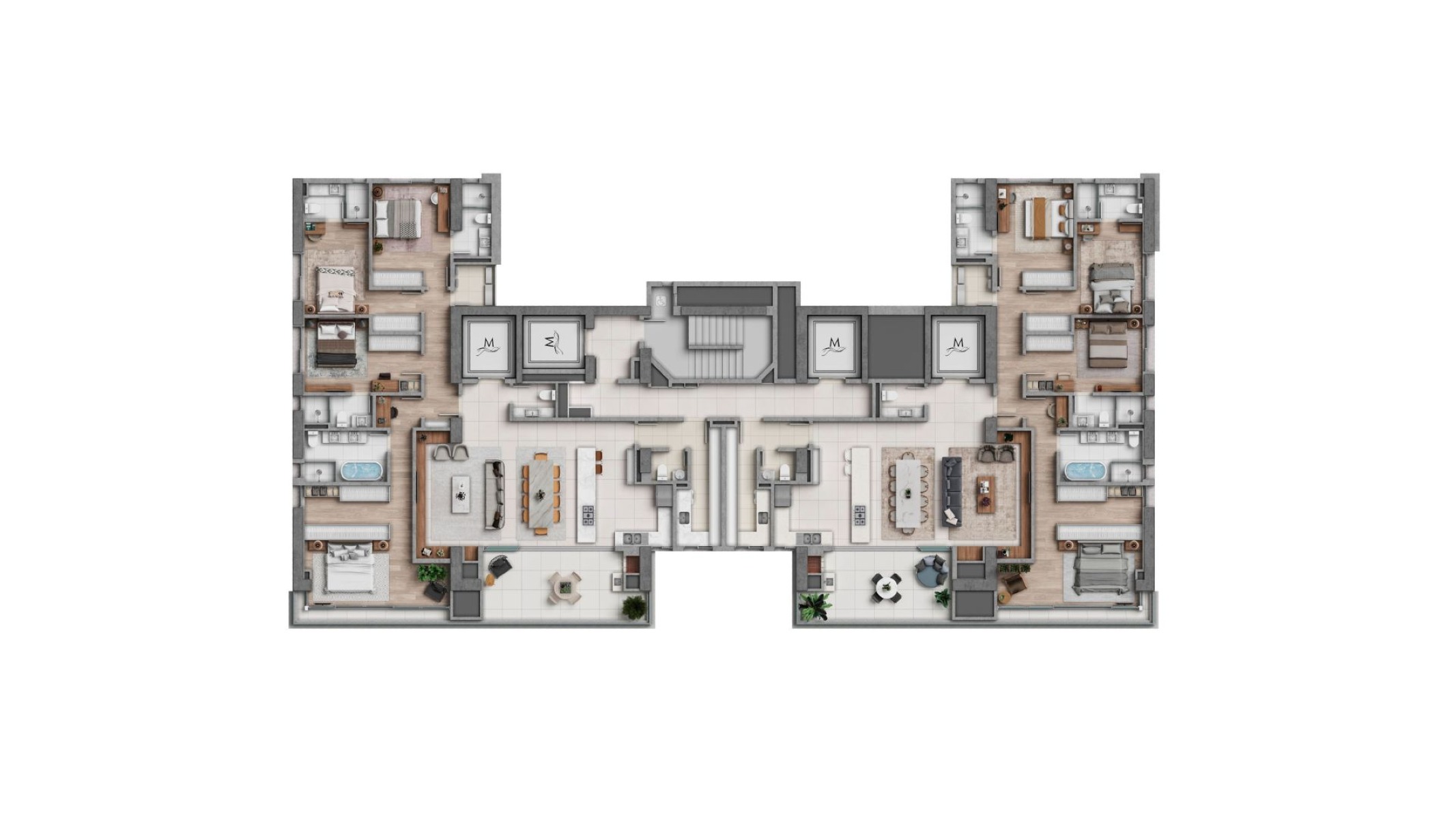 Apartamento diferenciado  com 4 Suítes no Edifício Marena no Centro em Balneário Camboriú - Planta