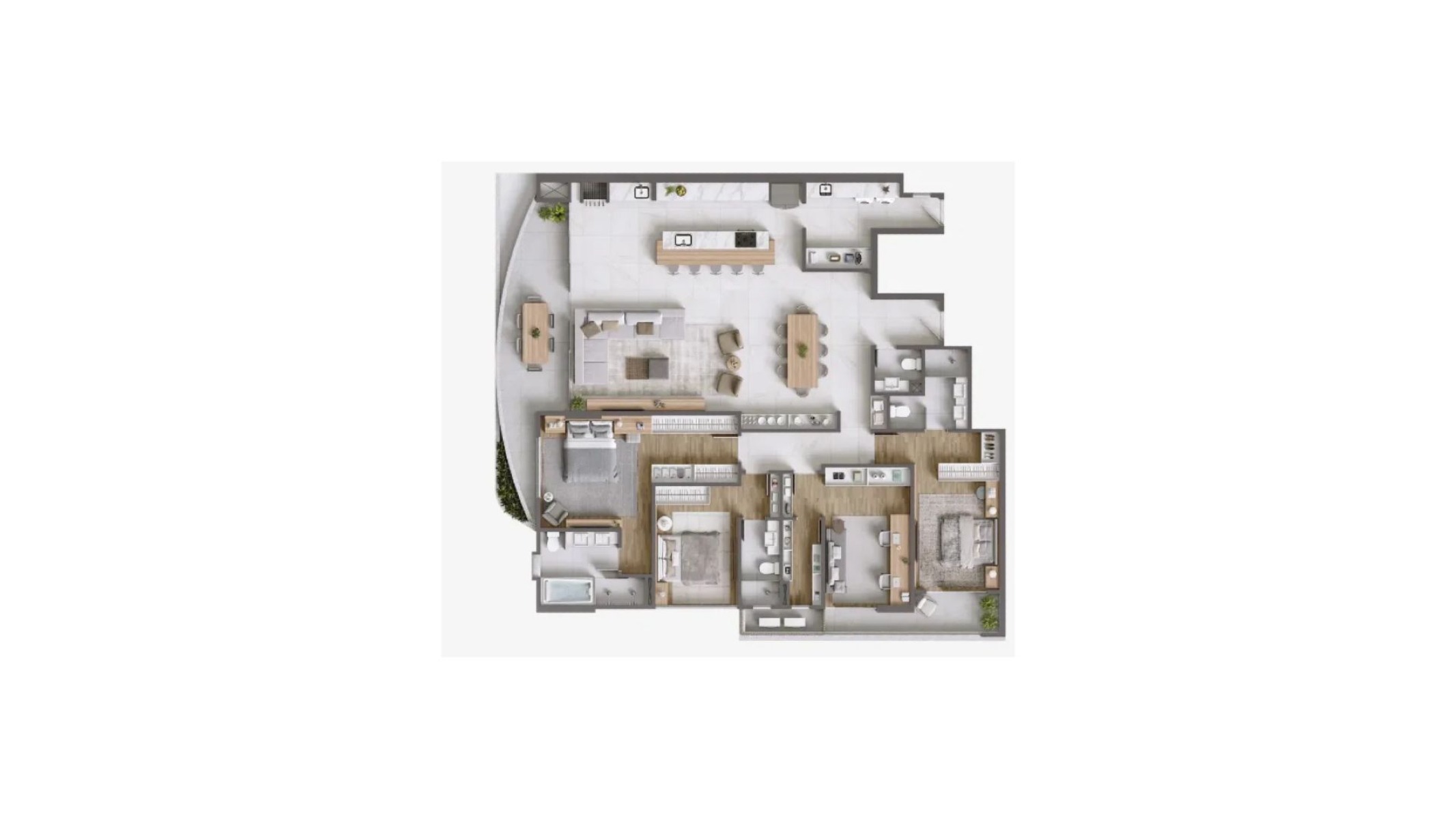 Apartamento com 4 suítes no Edifício Reserva Recife Brava Beach Internacional na Praia Brava, Itajaí - Planta