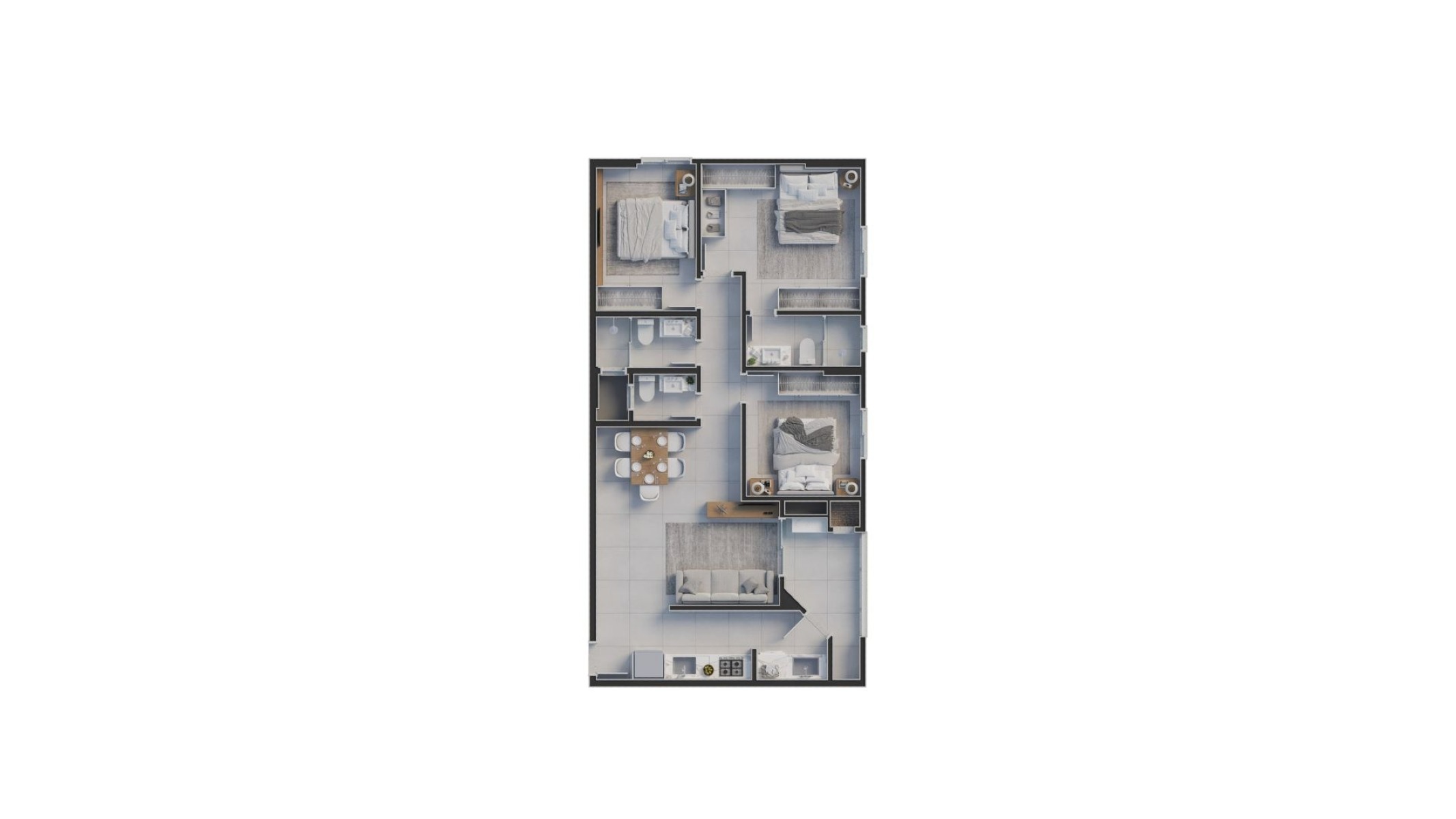 Apartamento com 2 Dormitórios no Edifício Soul Brava Club na Praia Brava em Itajaí - Planta