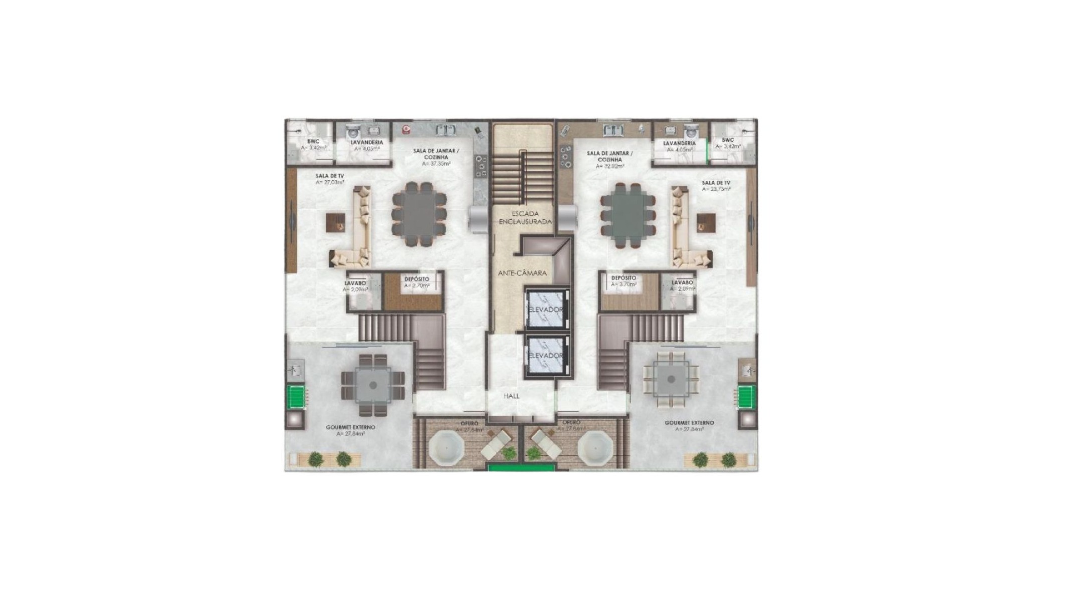 Apartamento com 3 suítes no Edifício Pier Monte Carlo em Balneário Perequê, Porto Belo - Planta