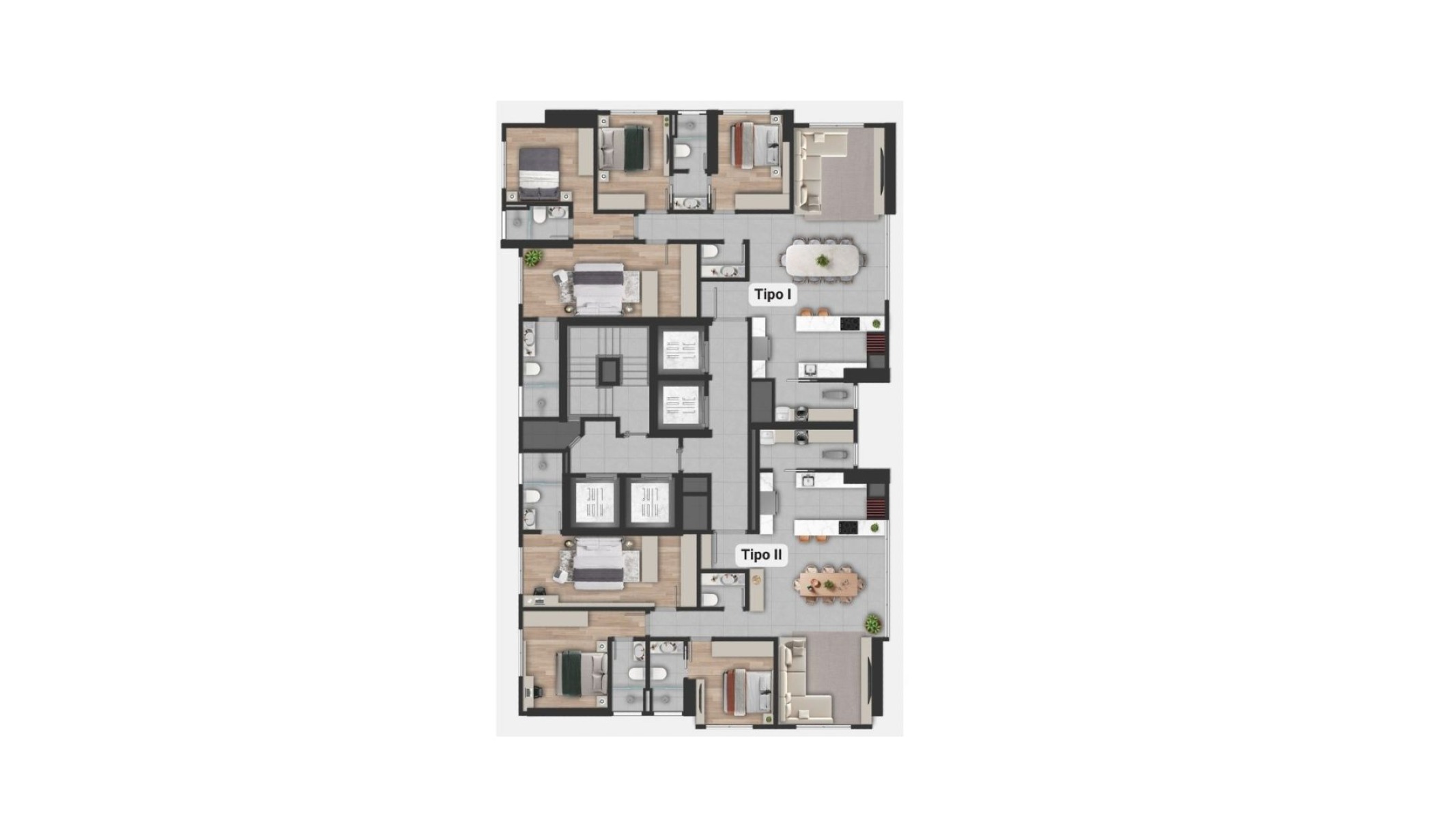 Apartamento na Planta com 4 Dormitórios no Edifício High Line no Centro, Balneário Camboriú - Planta