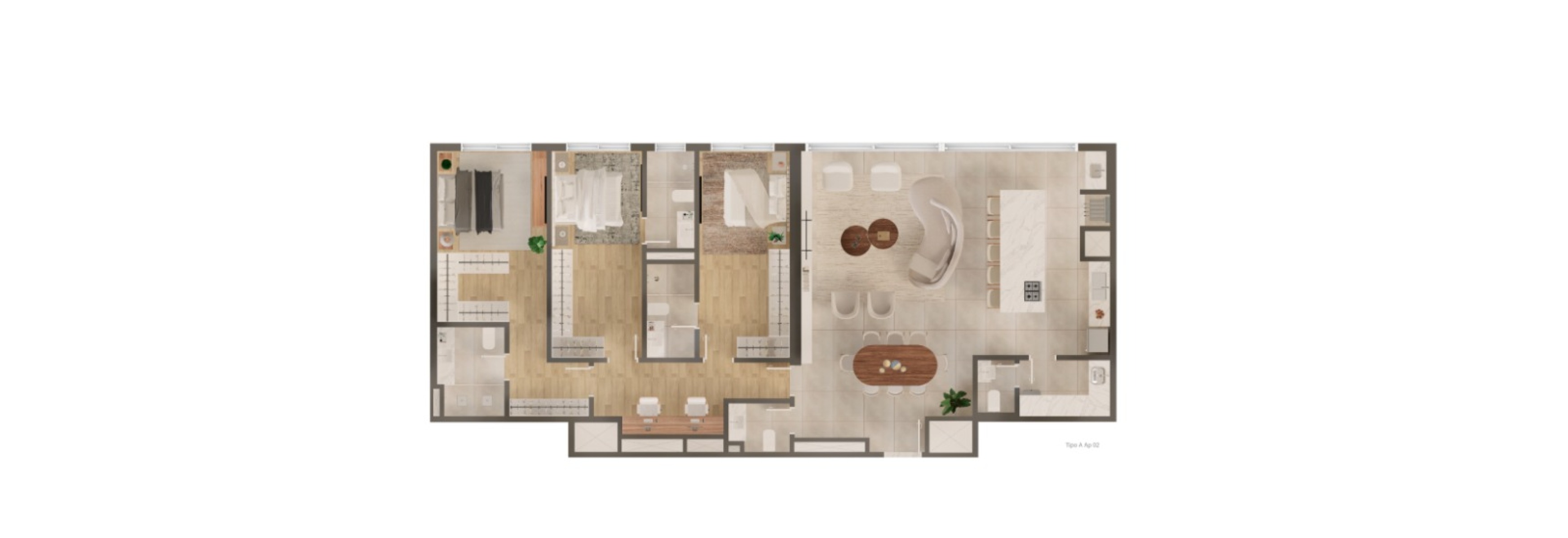 Apartamento com 3 Suítes no Lagom Perequê em Balneário Perequê em Porto Belo - Planta