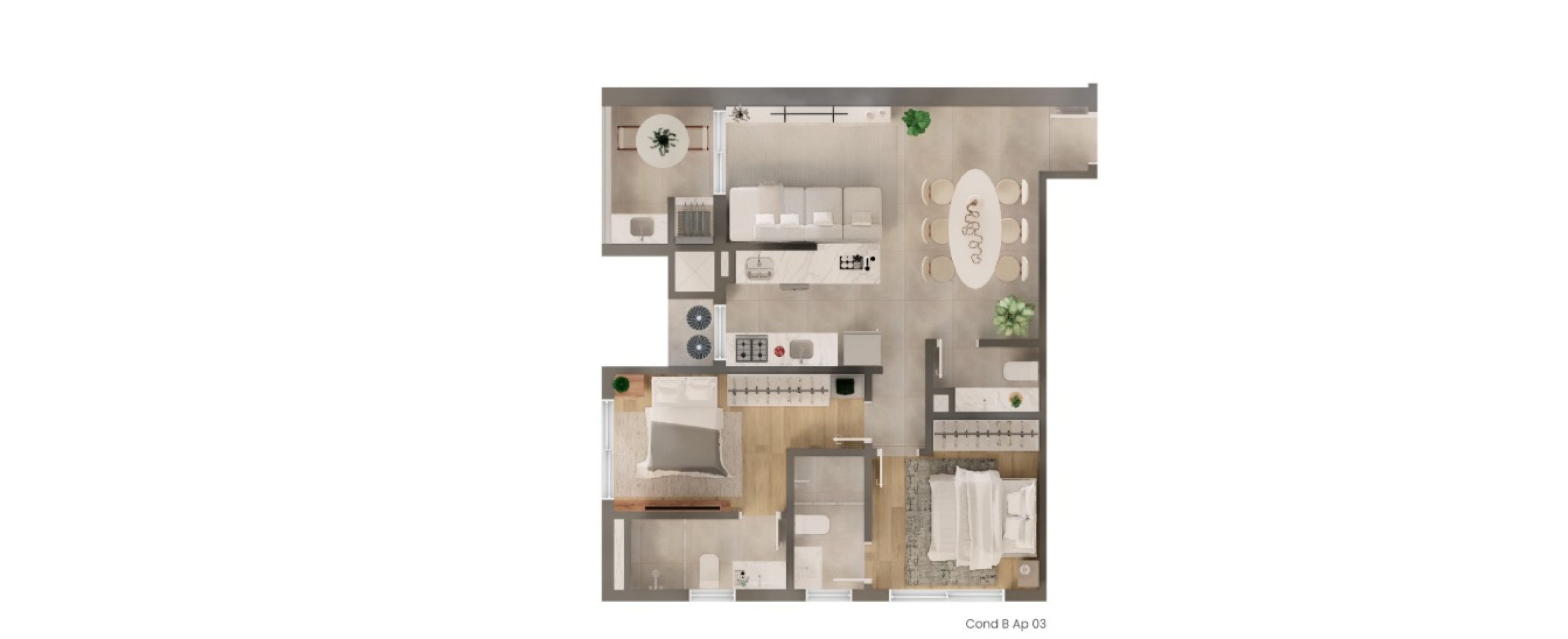 Apartamento com 2 Suítes no Lagom Perequê em Balneário Perequê em Porto Belo - Planta
