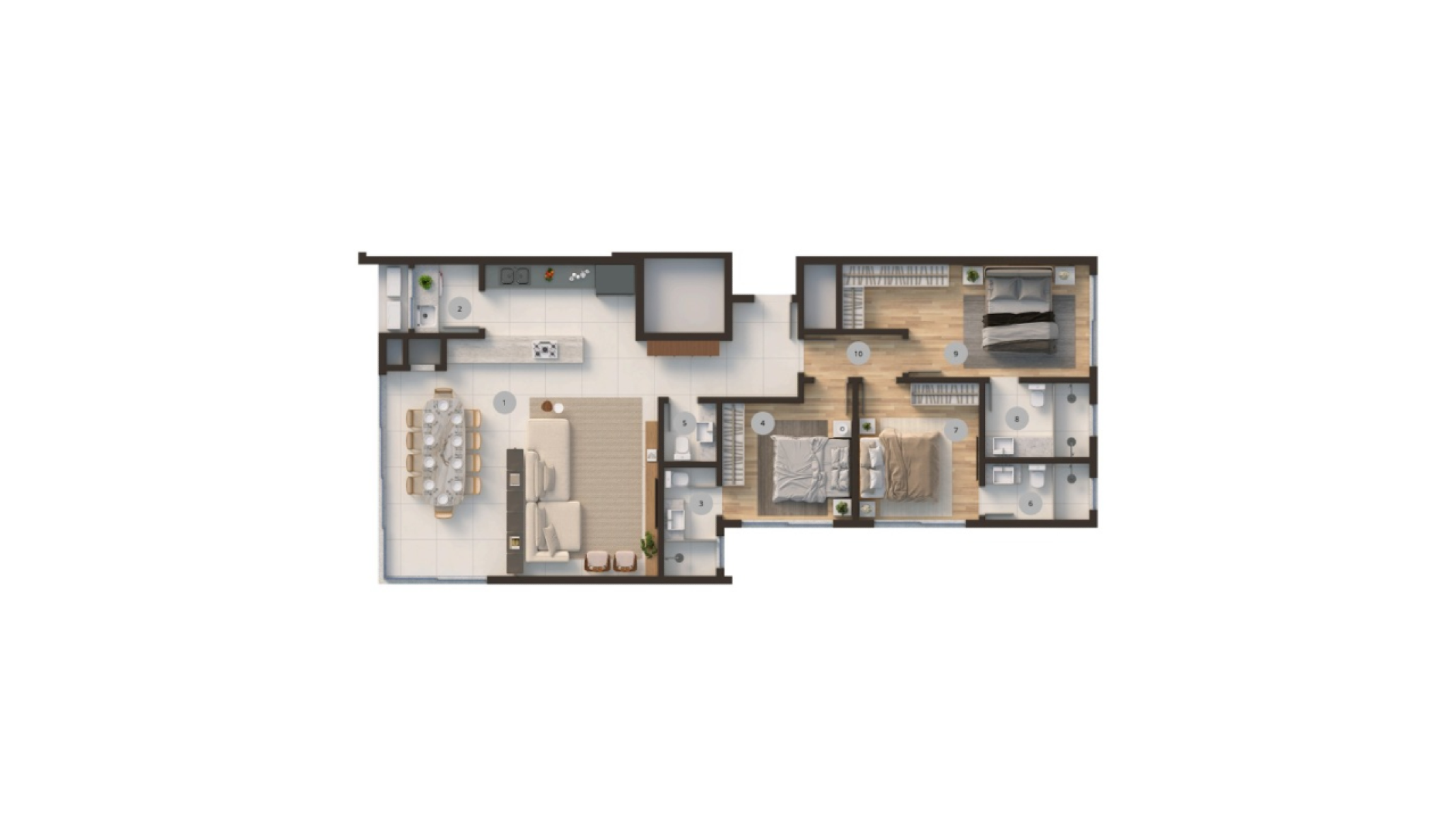 Apartamento com 3 Suítes no Vieiras no Vila Nova em Porto Belo - Planta