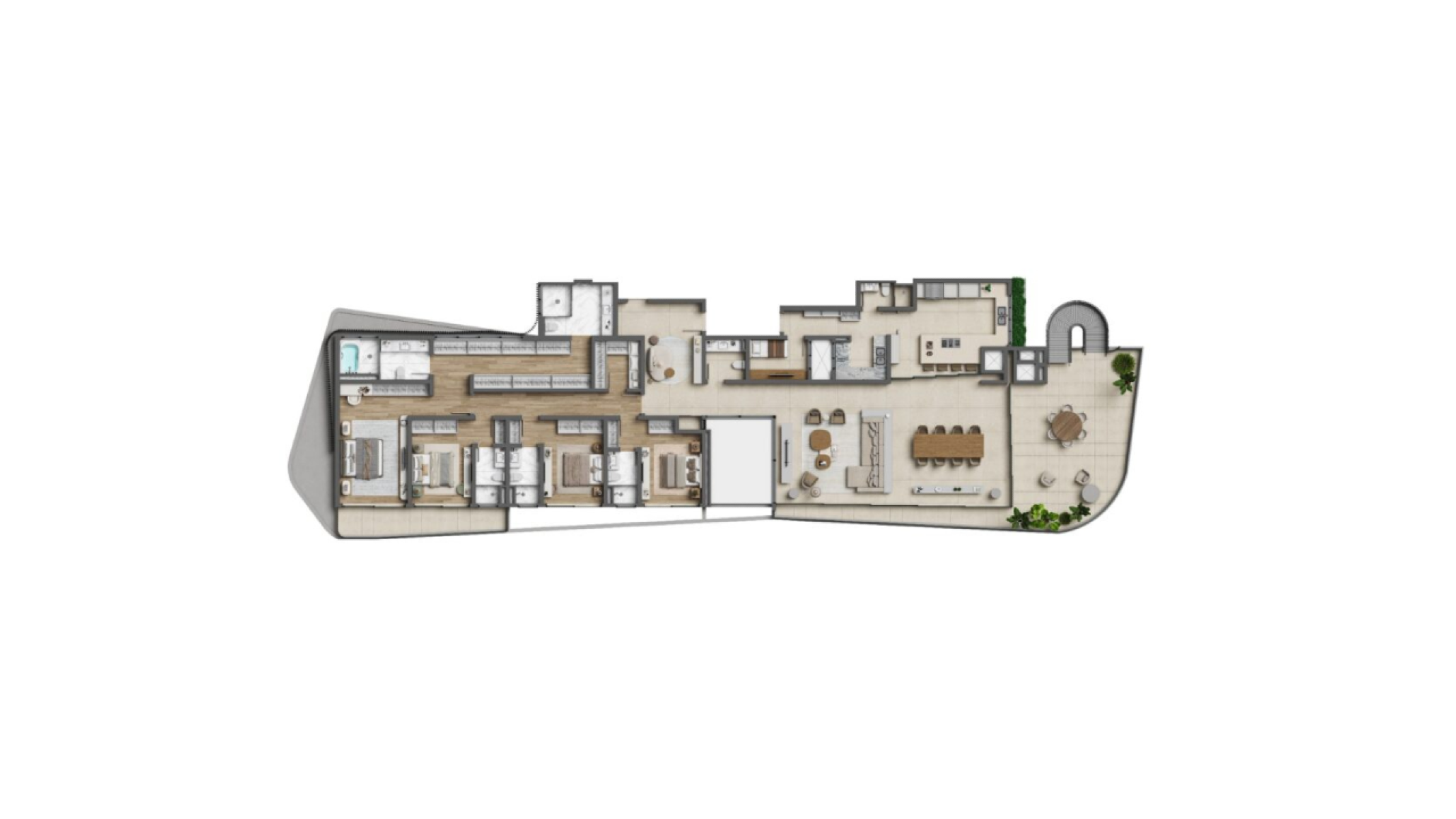 Apartamento Duplex com 4 suítes Edifício Ená na Praia do Estaleiro em Balneário Camboriú - Planta