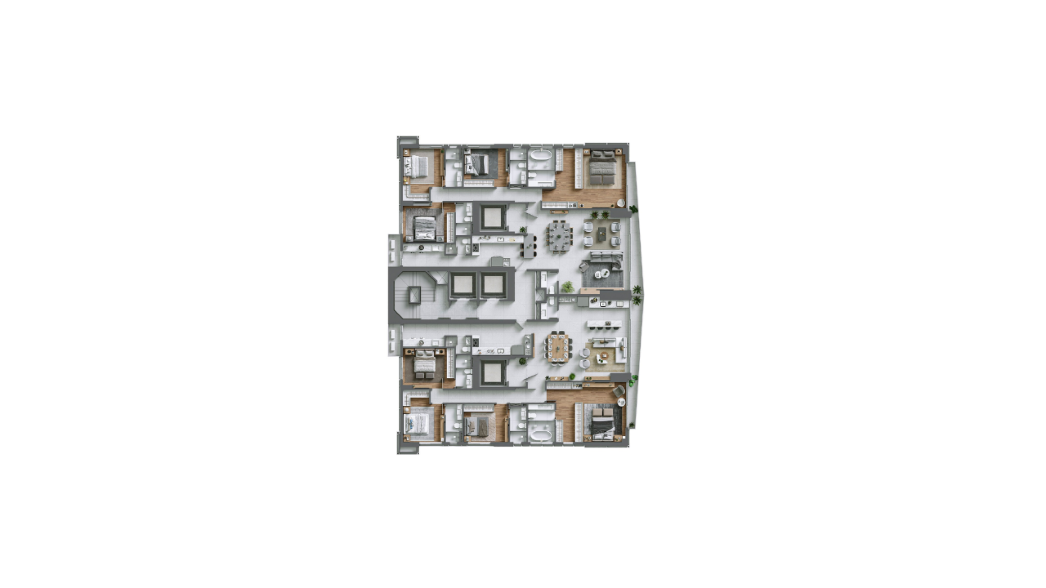 Apartamento Frente Mar 200m² com 4 Suítes no Harmony Ocean Front no Centro em Balneário Camboriú - Planta