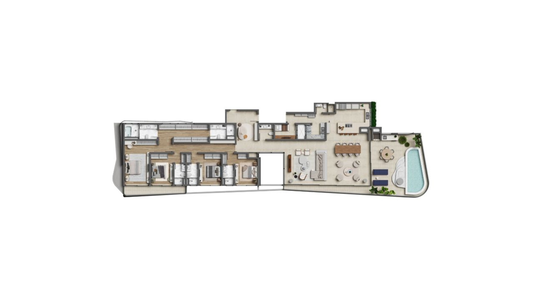 Apartamento com 4 suítes Edifício Ená na Praia do Estaleiro em Balneário Camboriú - Planta