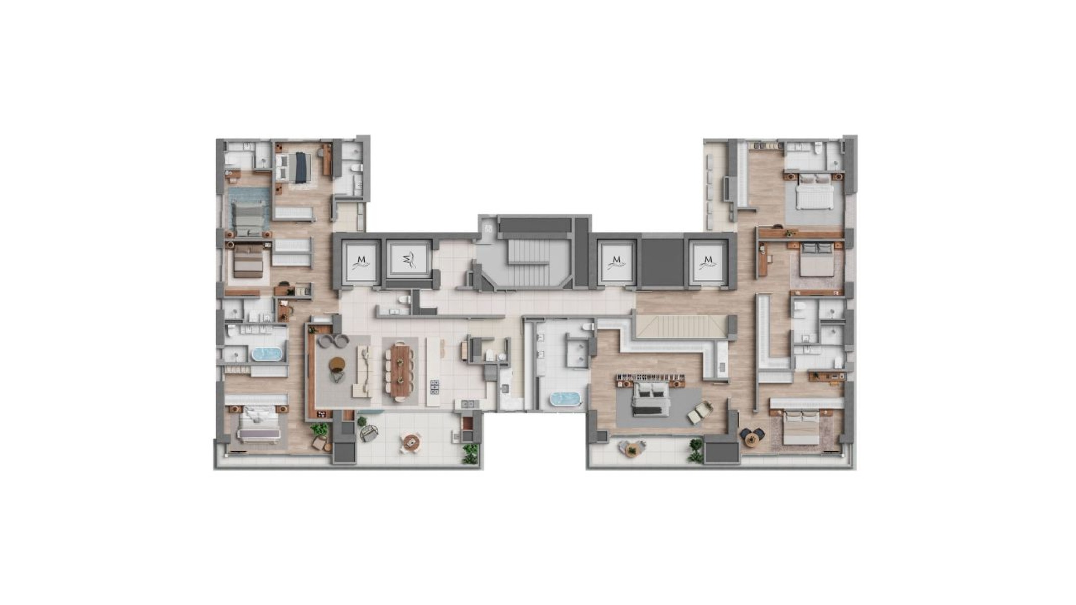 Apartamento com 4 suítes no Marena no Centro de Balneário Camboriú - Planta