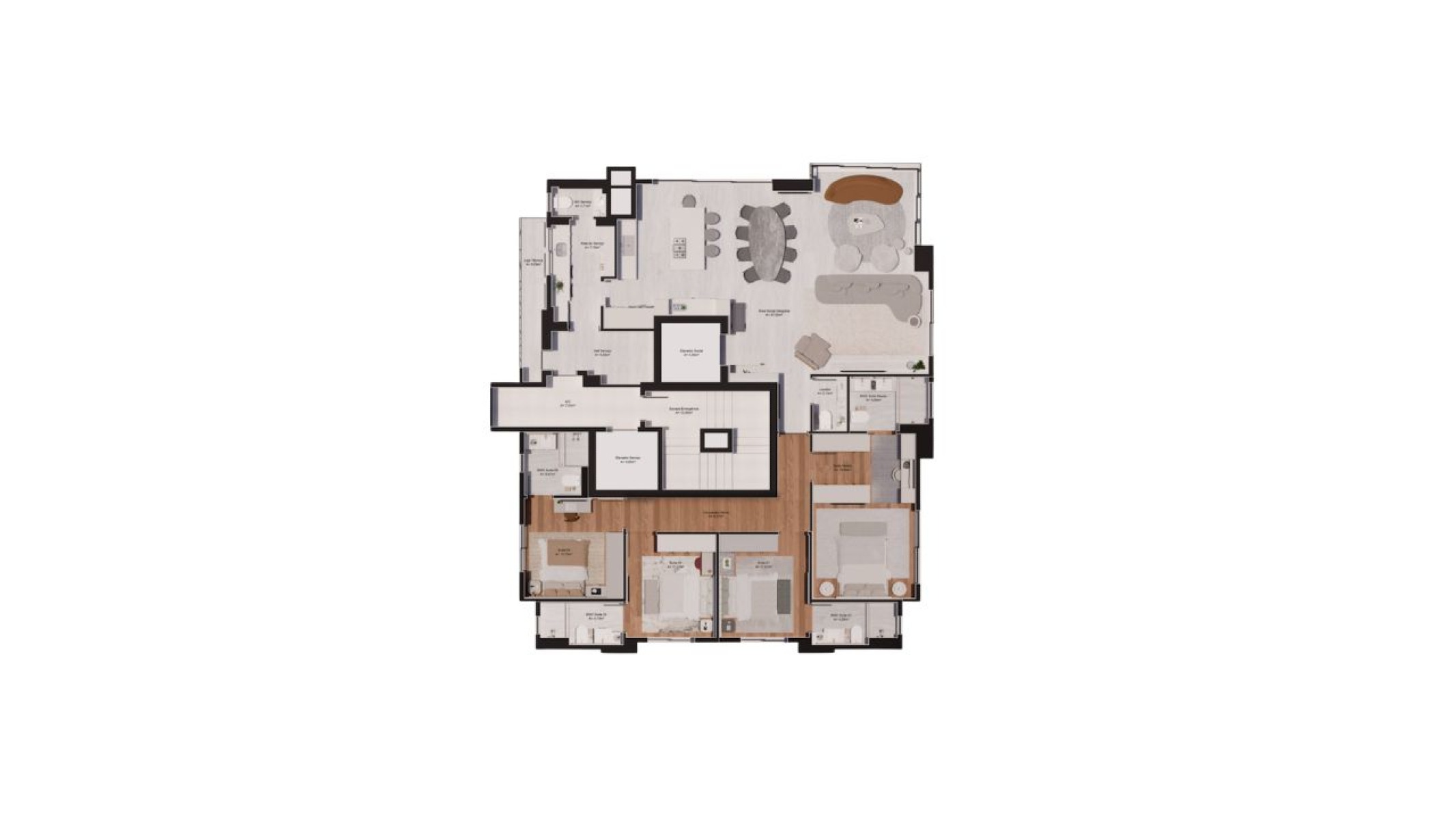 Apartamento com 4 suítes no Harmonie Residence no Centro de Balneário Camboriú - Planta