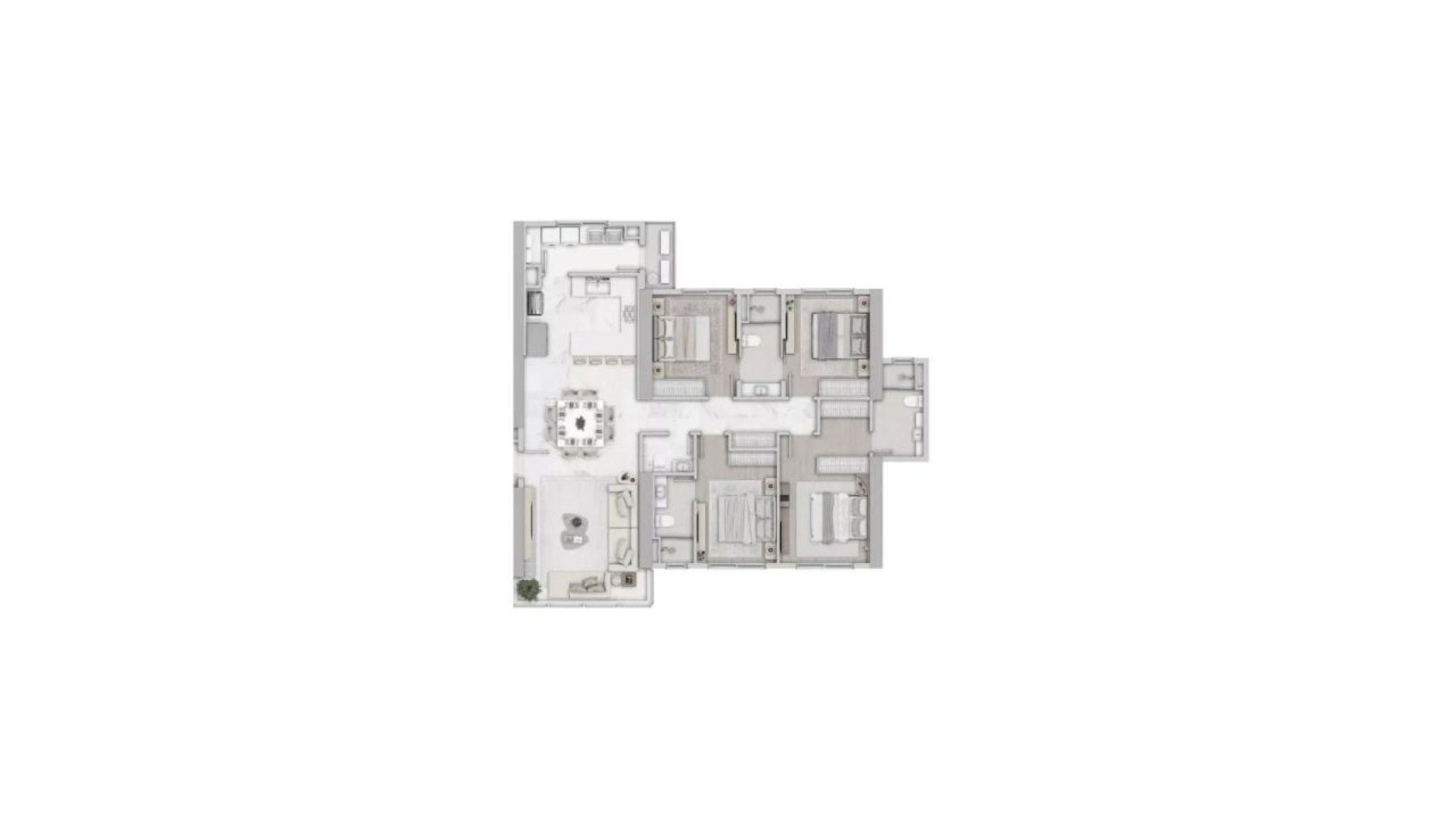 Apartamento na Planta com 4 Dormitórios no Sapphire Tower no Centro, Balneário Camboriú - Planta