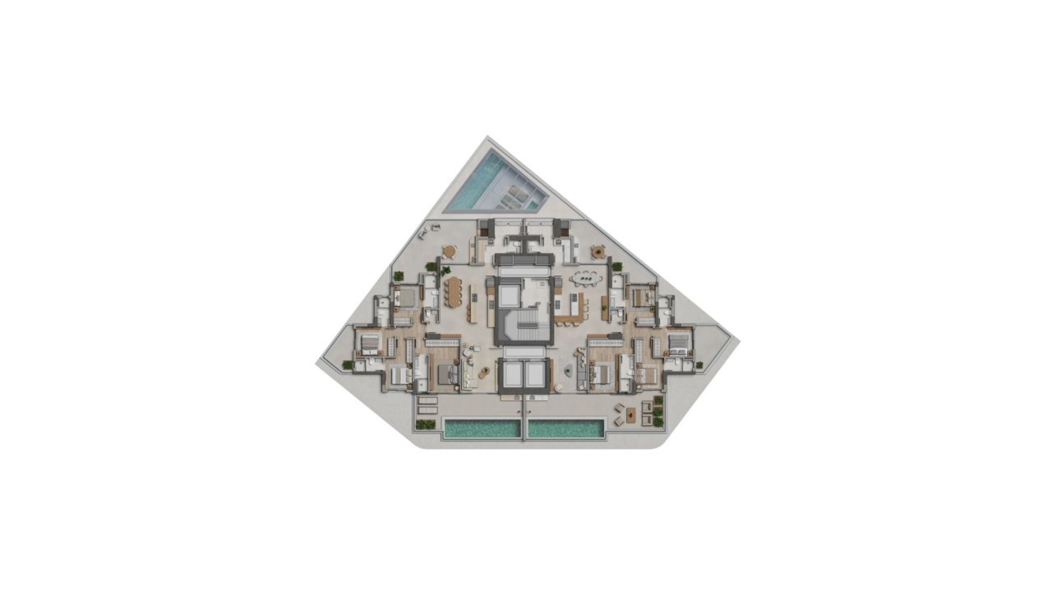 Apartamento com 4 suítes no Edifício Alaia no Centro de Balneário Camboriú - Planta