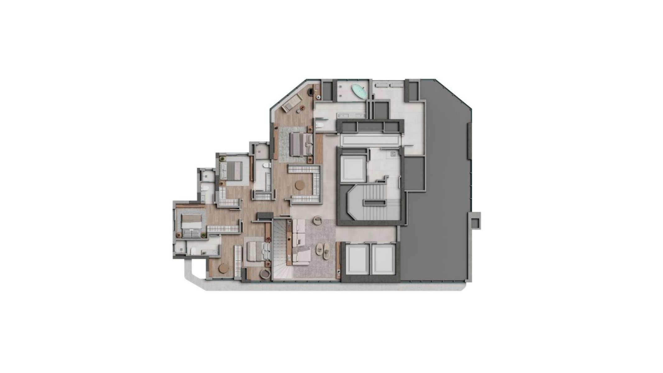 Cobertura Duplex na Planta com 4 suítes no Edifício Alaia no Centro em Balneário Camboriú - Planta