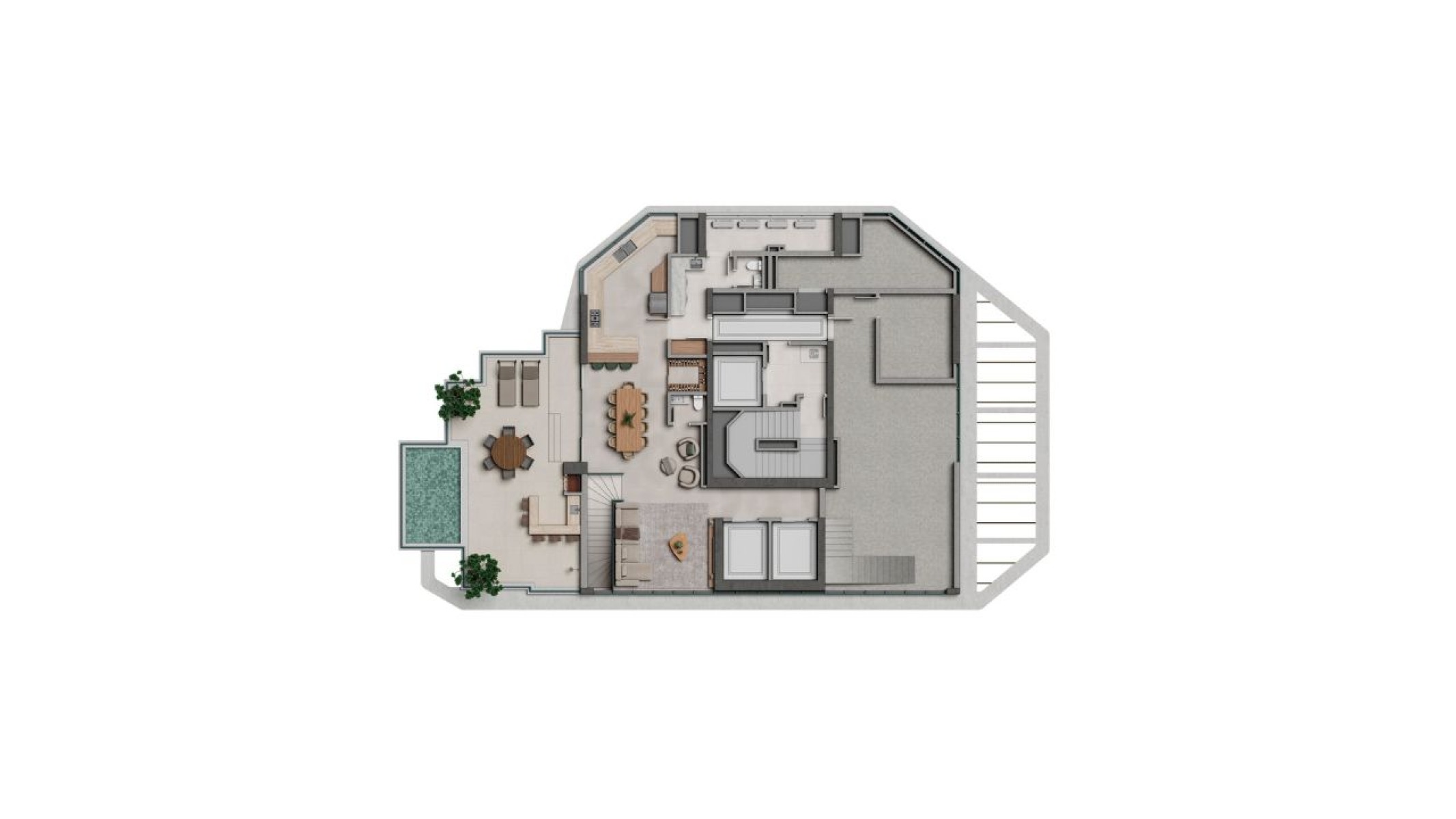 Cobertura Duplex na Planta com 4 suítes no Edifício Alaia no Centro em Balneário Camboriú - Planta